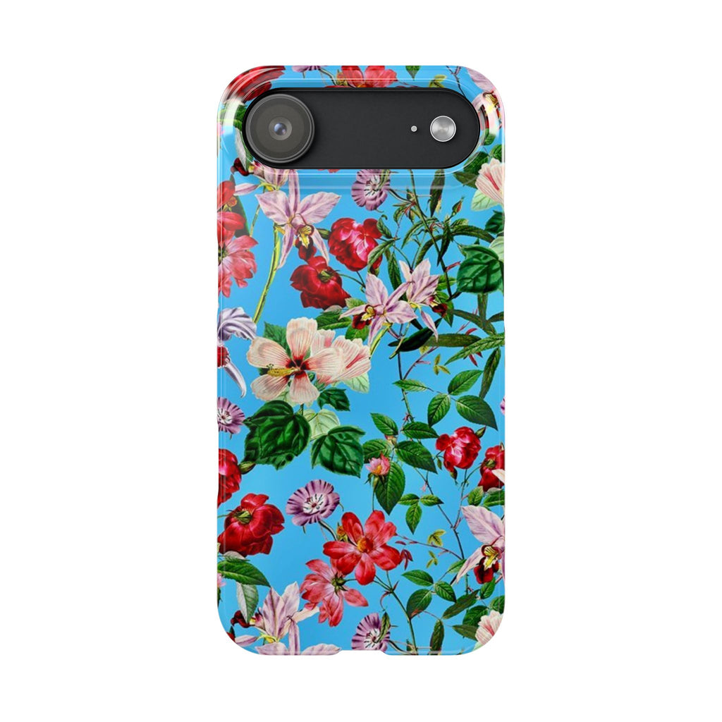 Vintage Floral Pattern on Sky Blue Case
