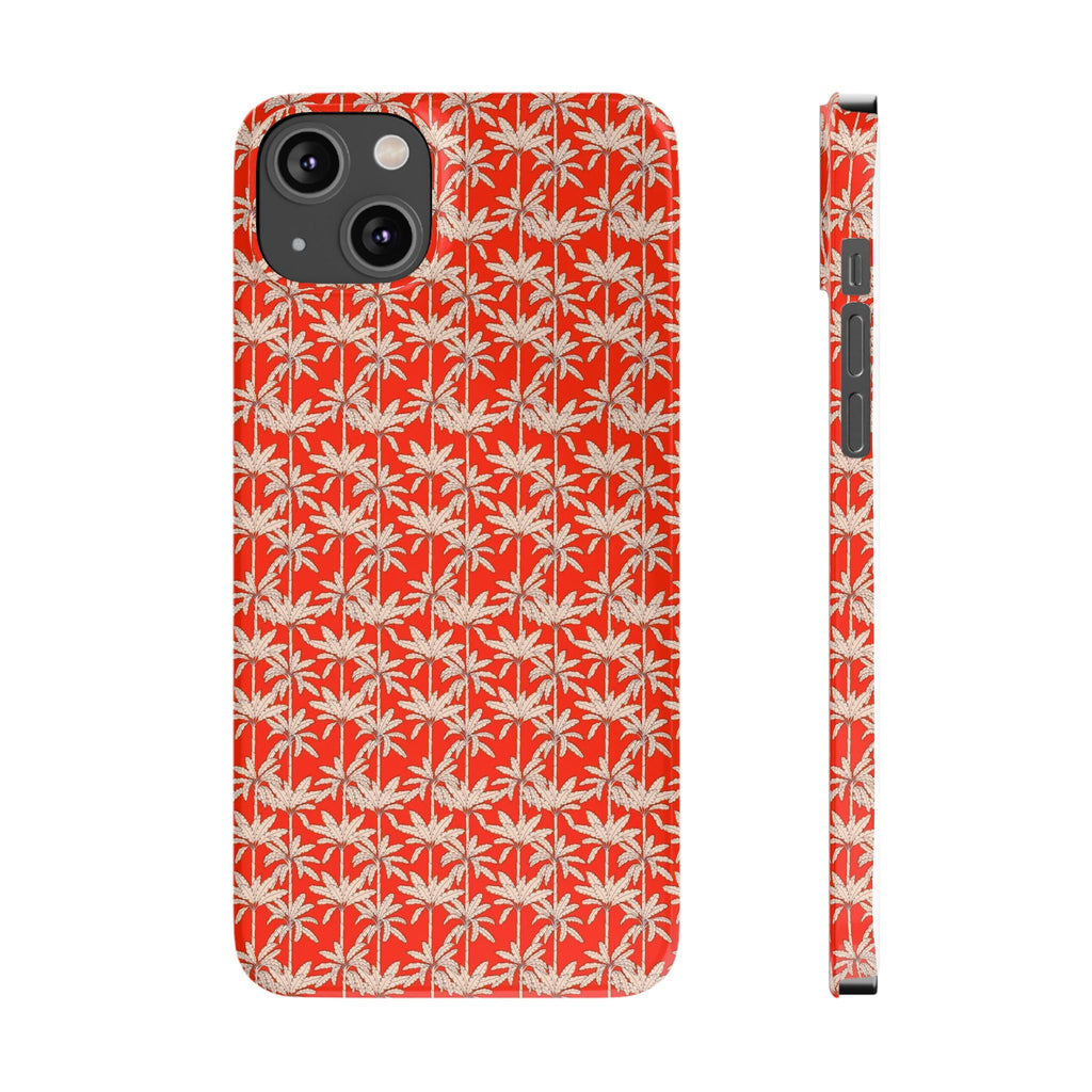 Red Tropical Palm Pattern Case