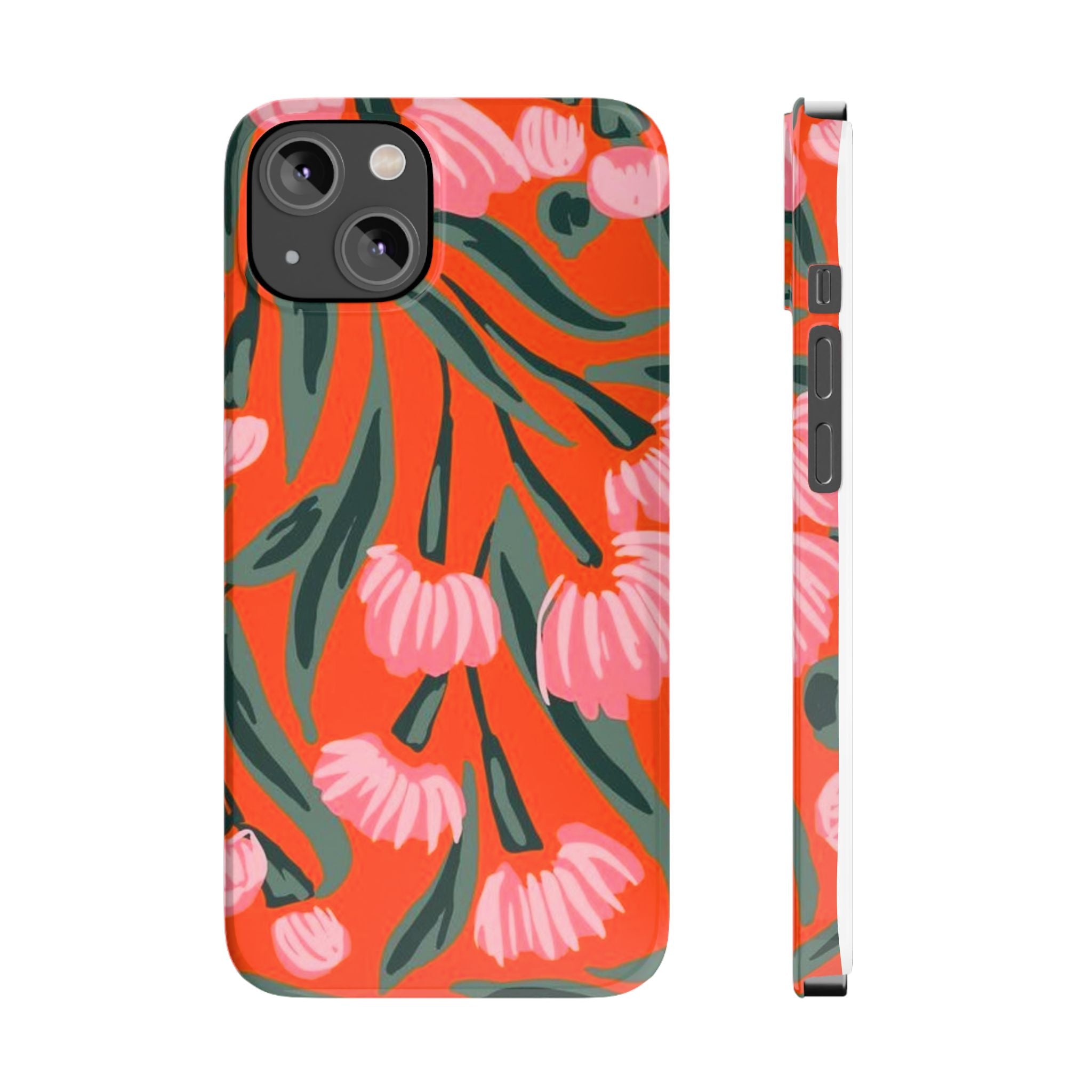 Pink Petal on Orange Background