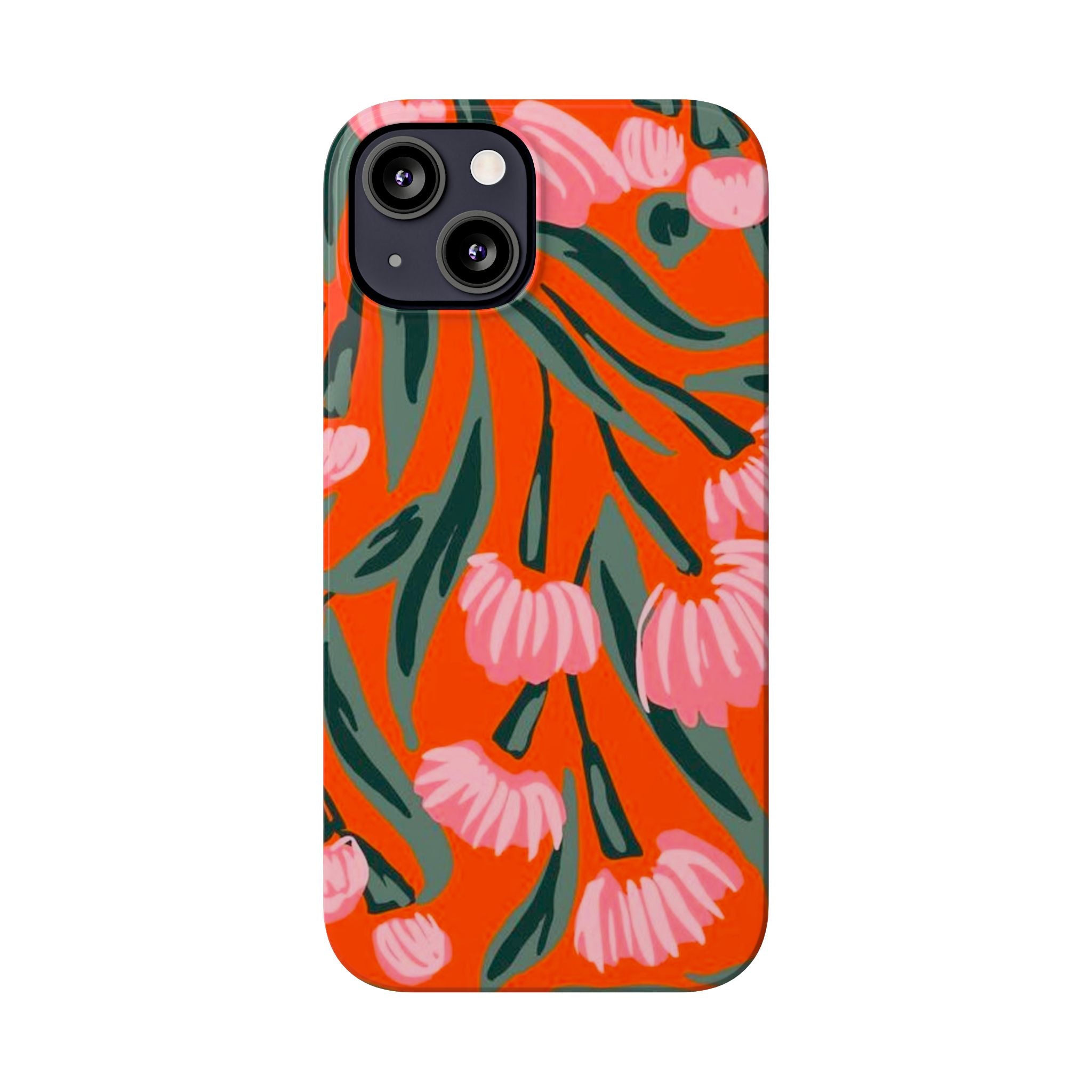Pink Petal on Orange Background