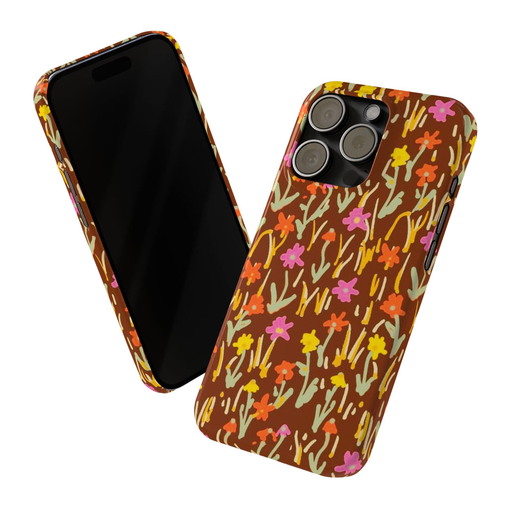 Brown Retro Floral Cover