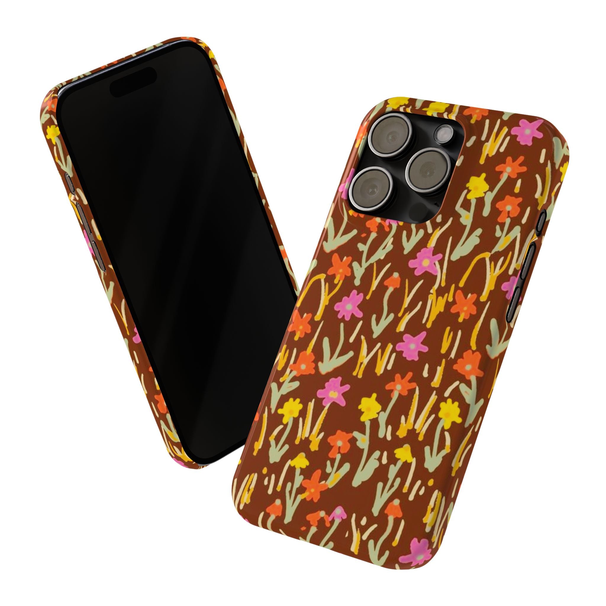 Brown Retro Floral Cover