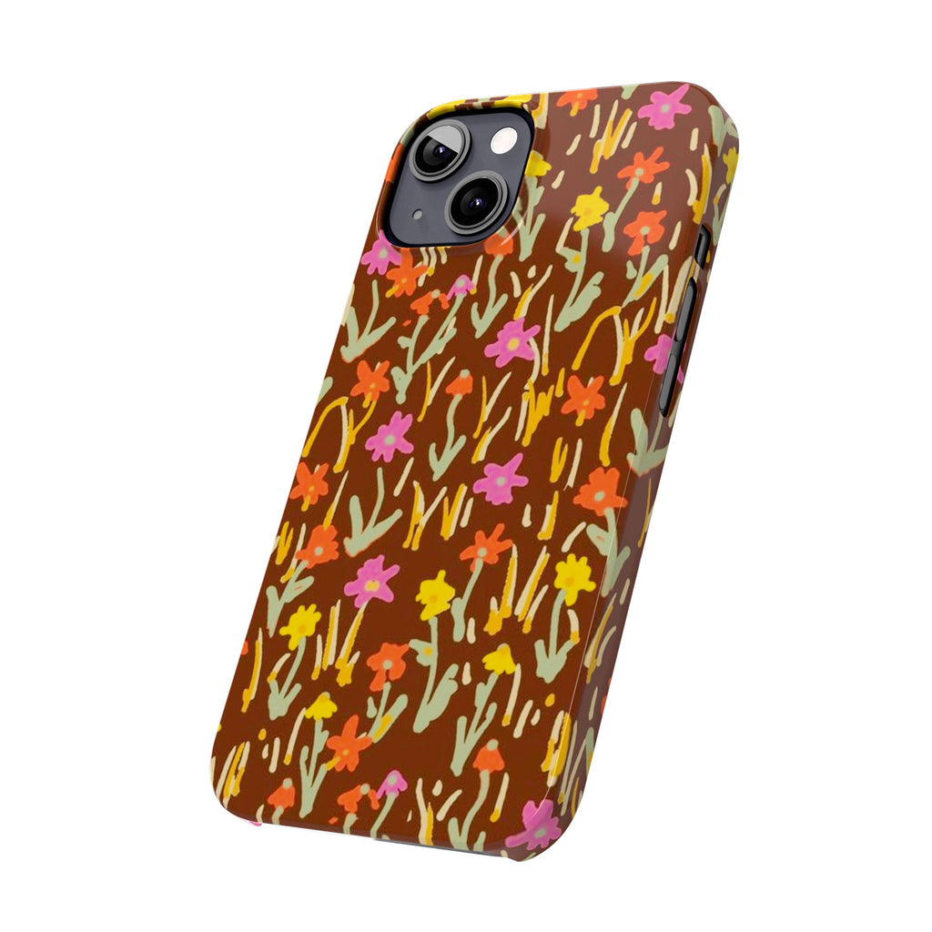 Brown Retro Floral Cover