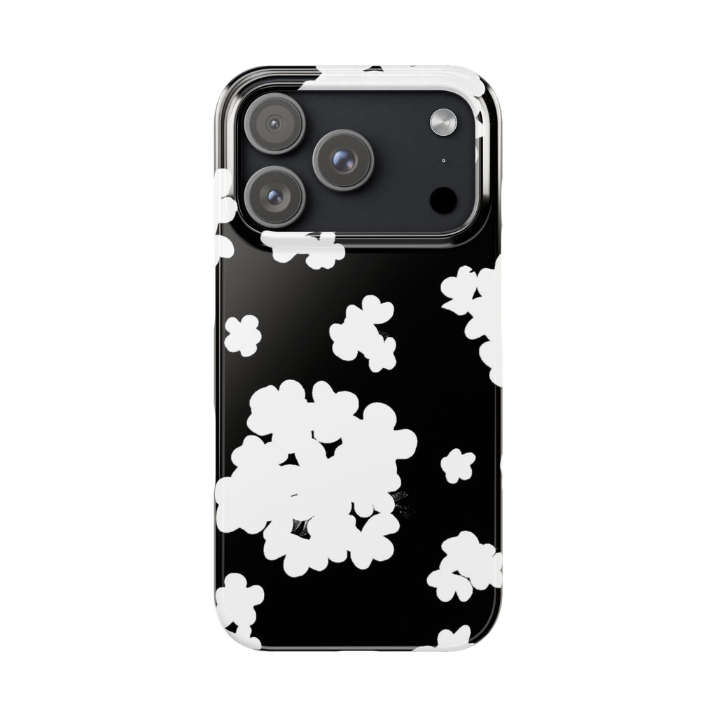 Black & White Abstract Flower Pattern Case