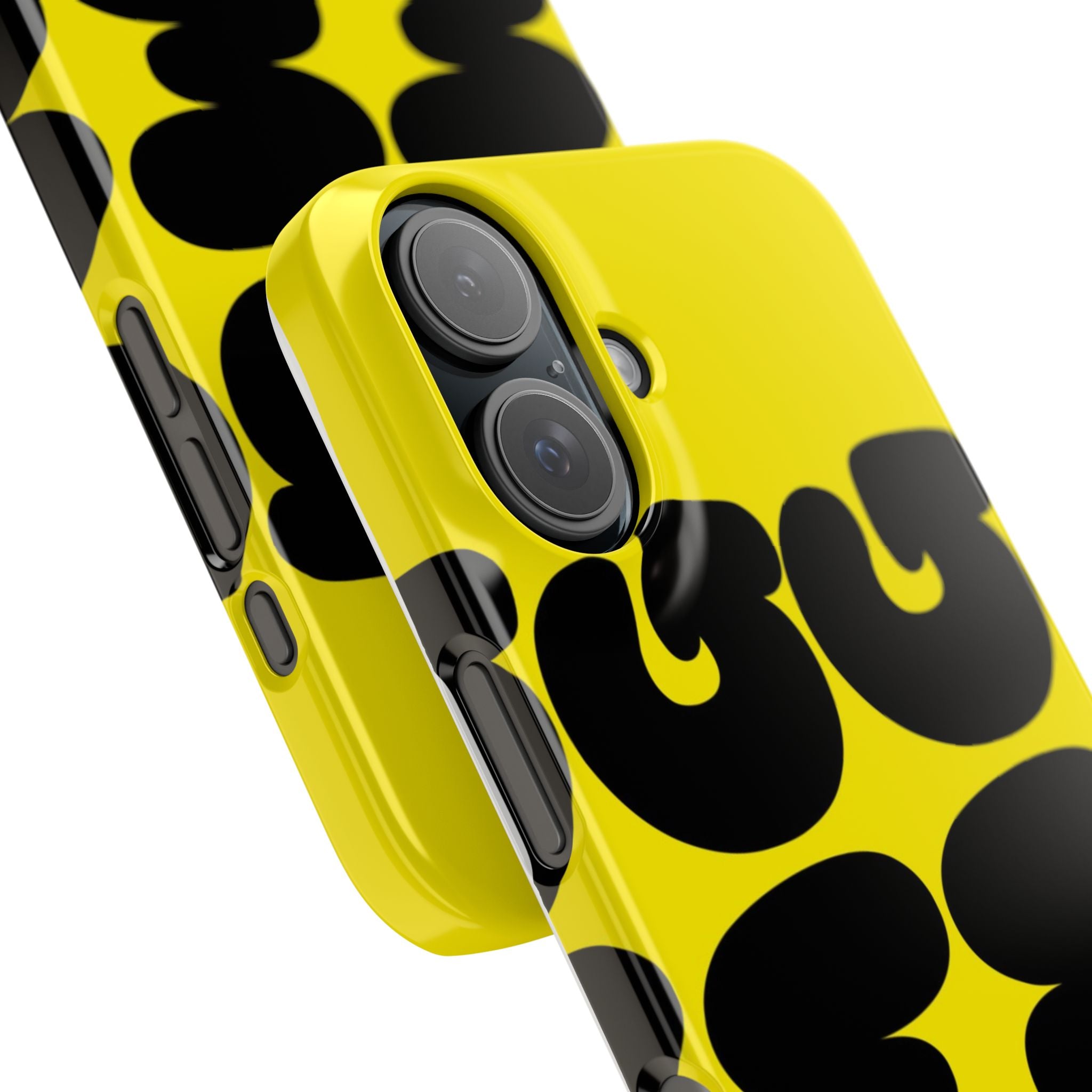 Yellow Retro Bubble Pattern Slim Phone Case