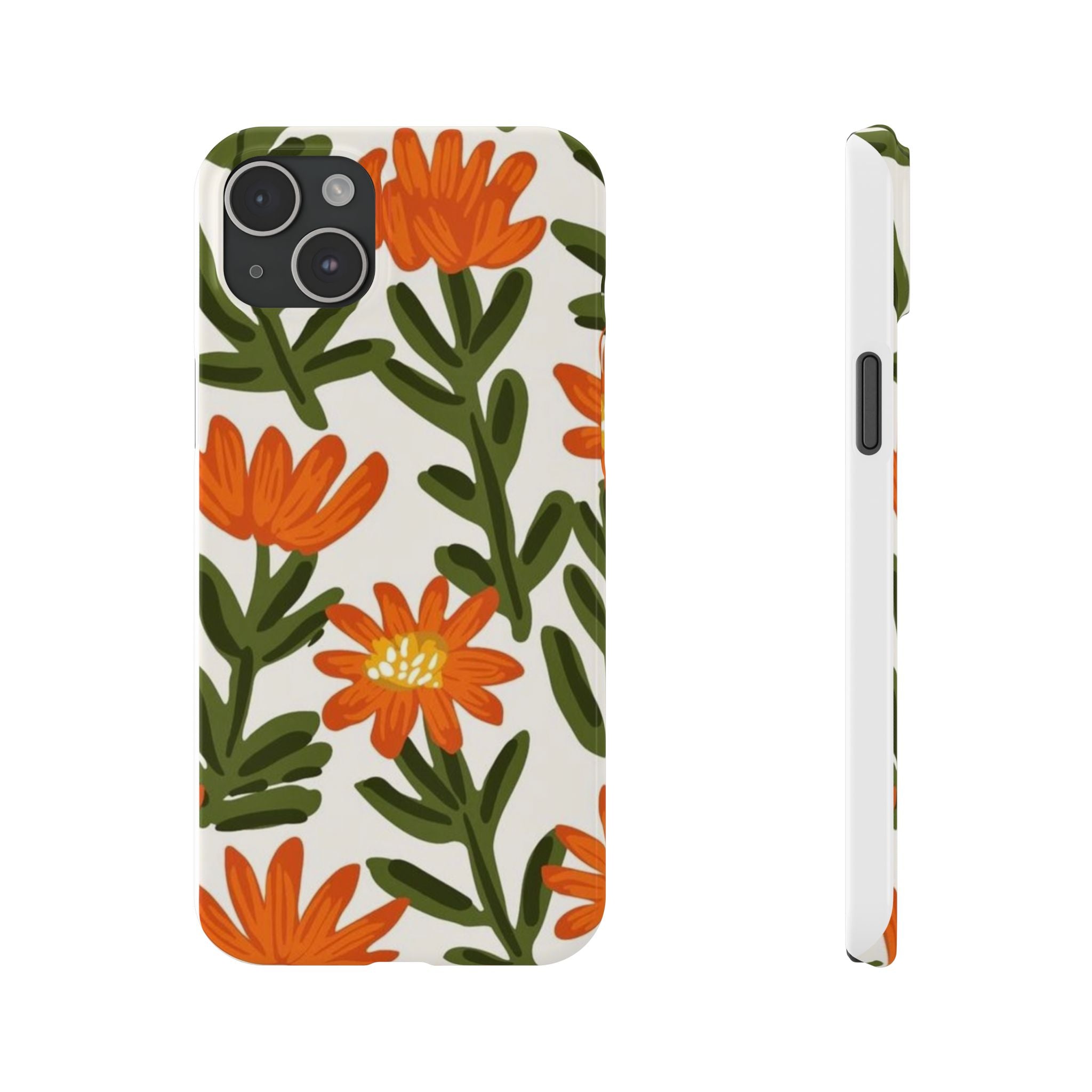 Orange Floral Botanical Pattern Case