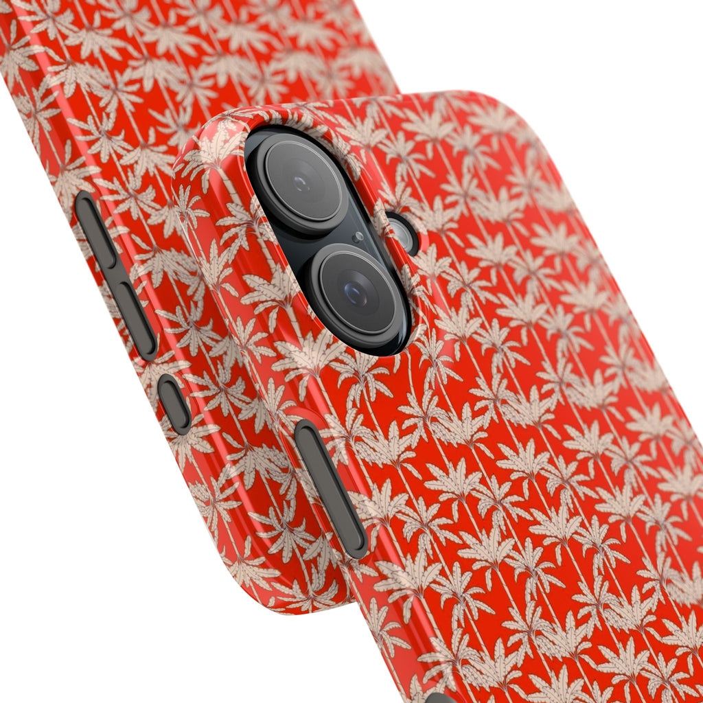 Red Tropical Palm Pattern Case