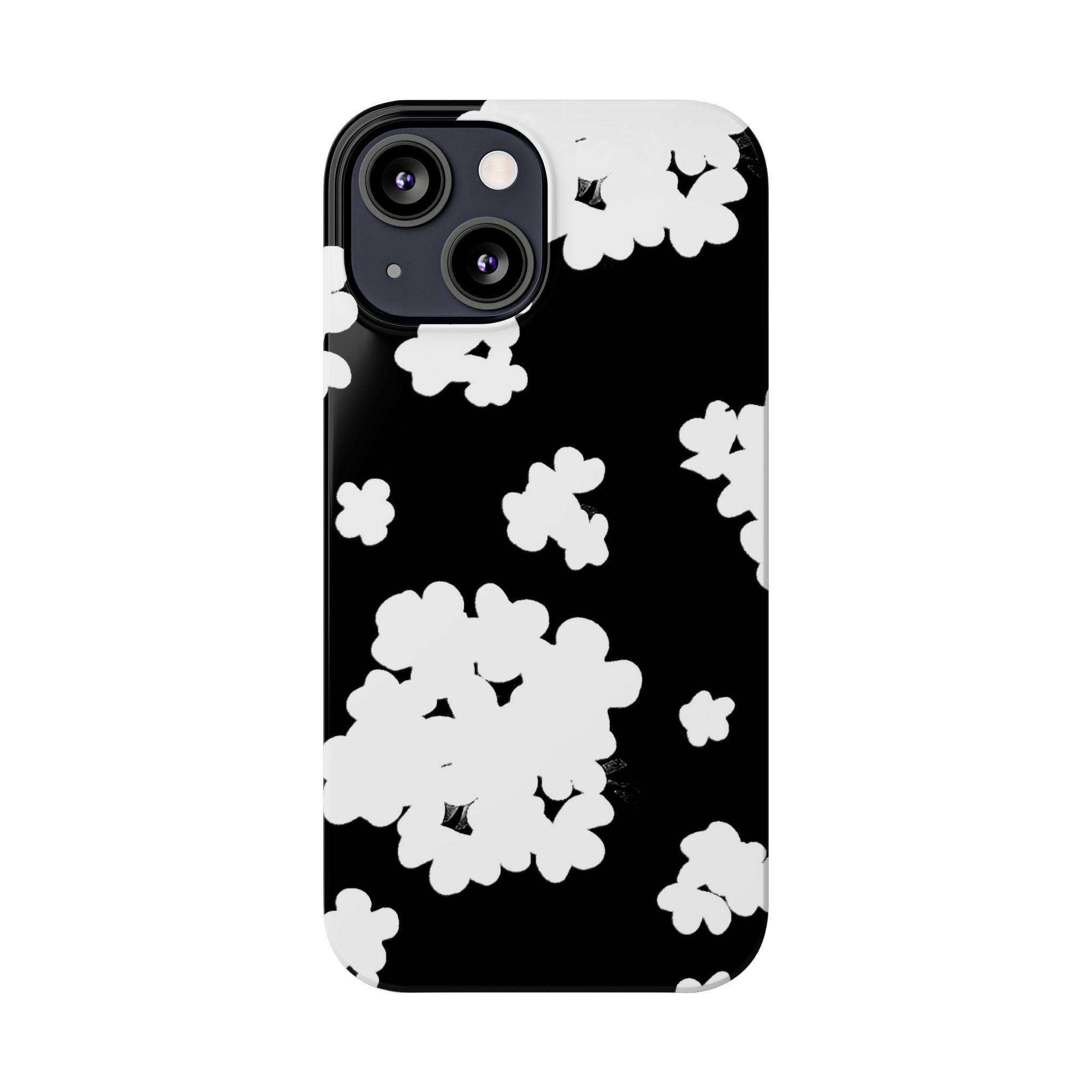 Black & White Abstract Flower Pattern Case