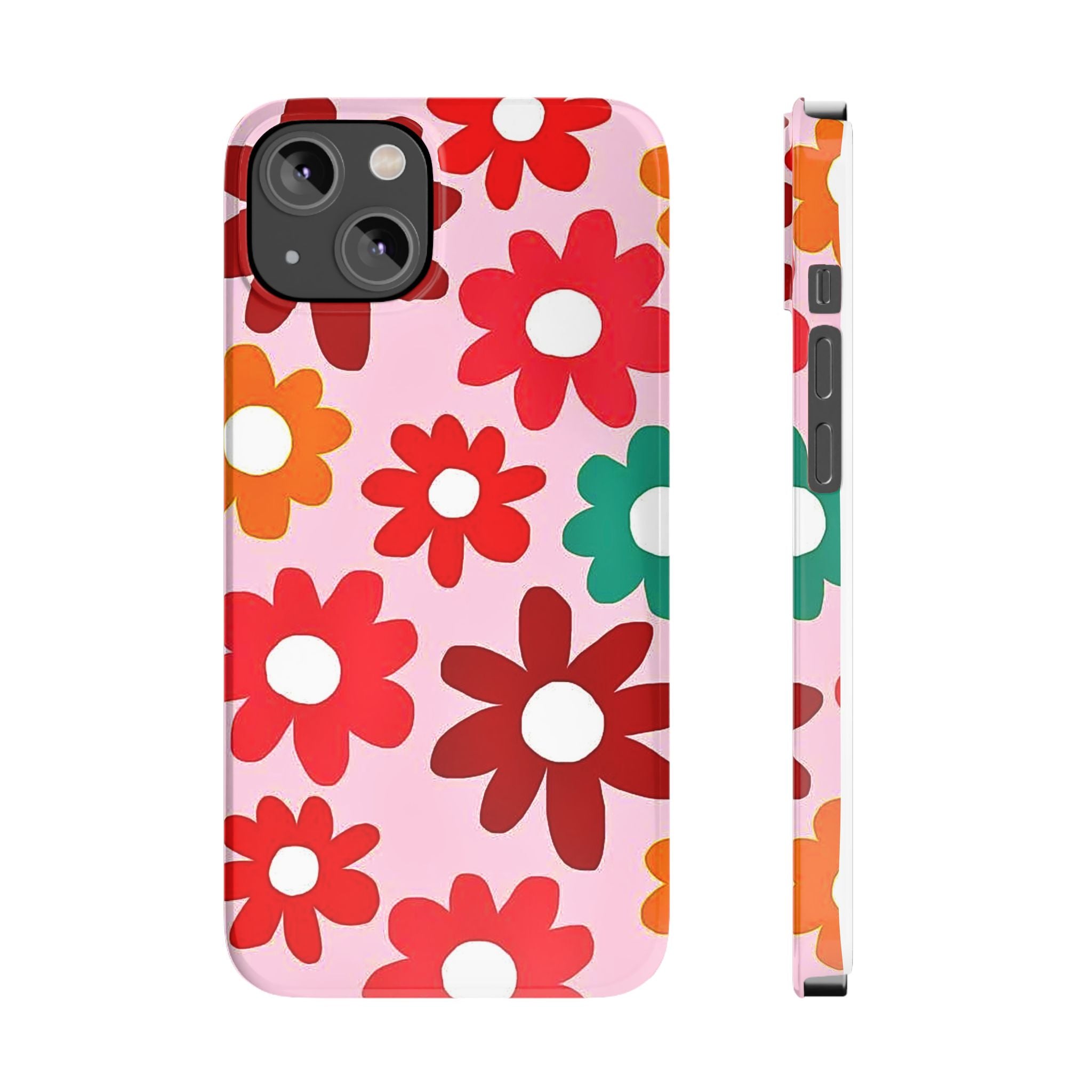 Retro Floral Case — Pink Daisy Pattern