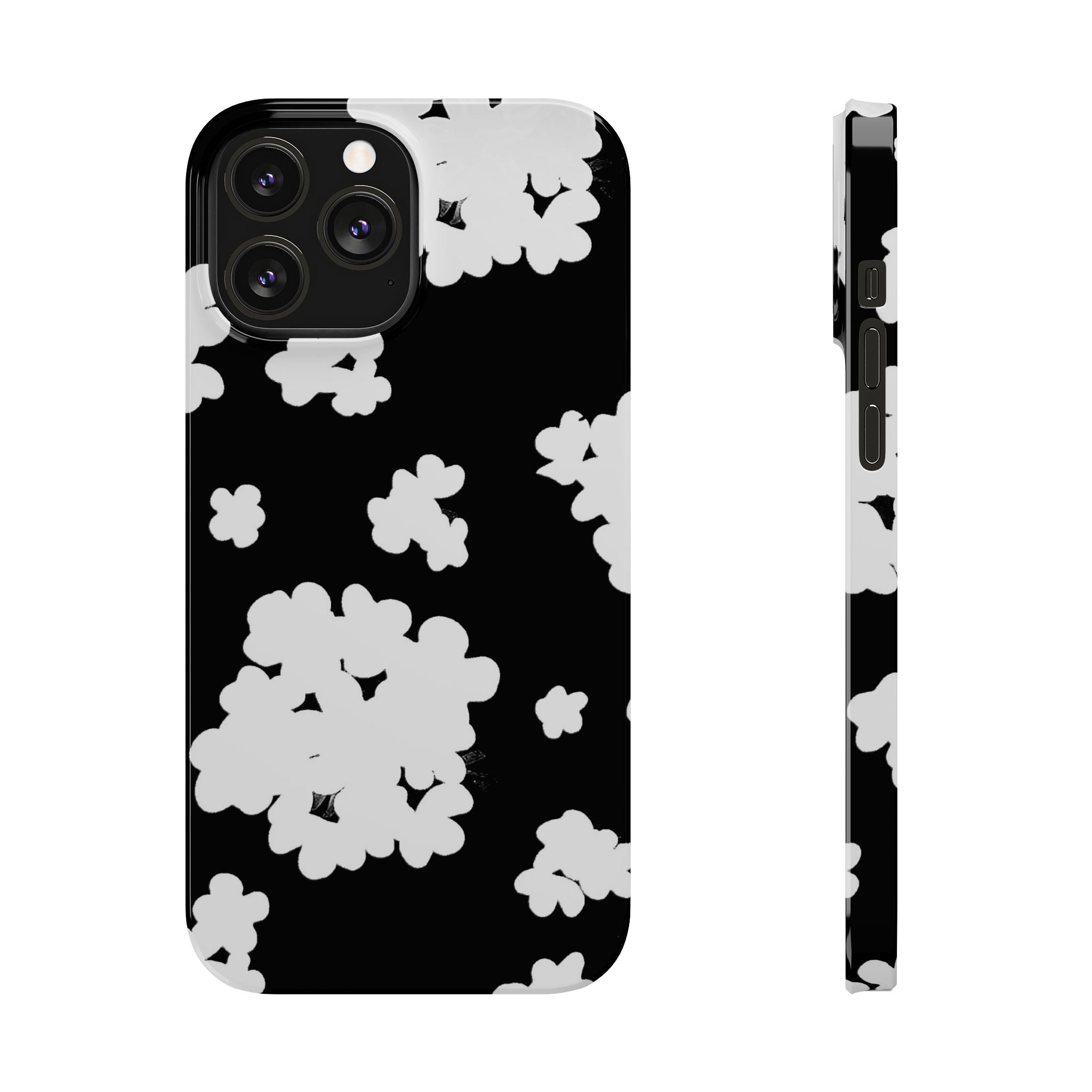 Black & White Abstract Flower Pattern Case