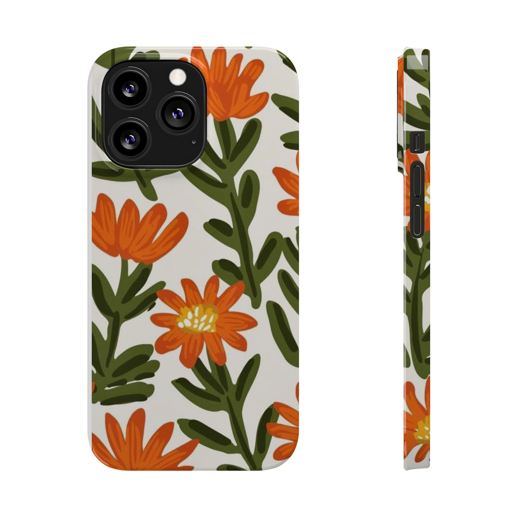 Orange Floral Botanical Pattern Case