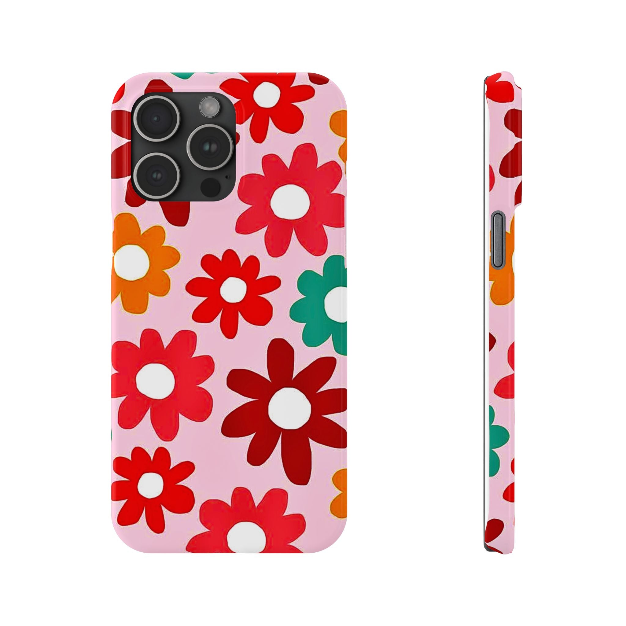 Retro Floral Case — Pink Daisy Pattern
