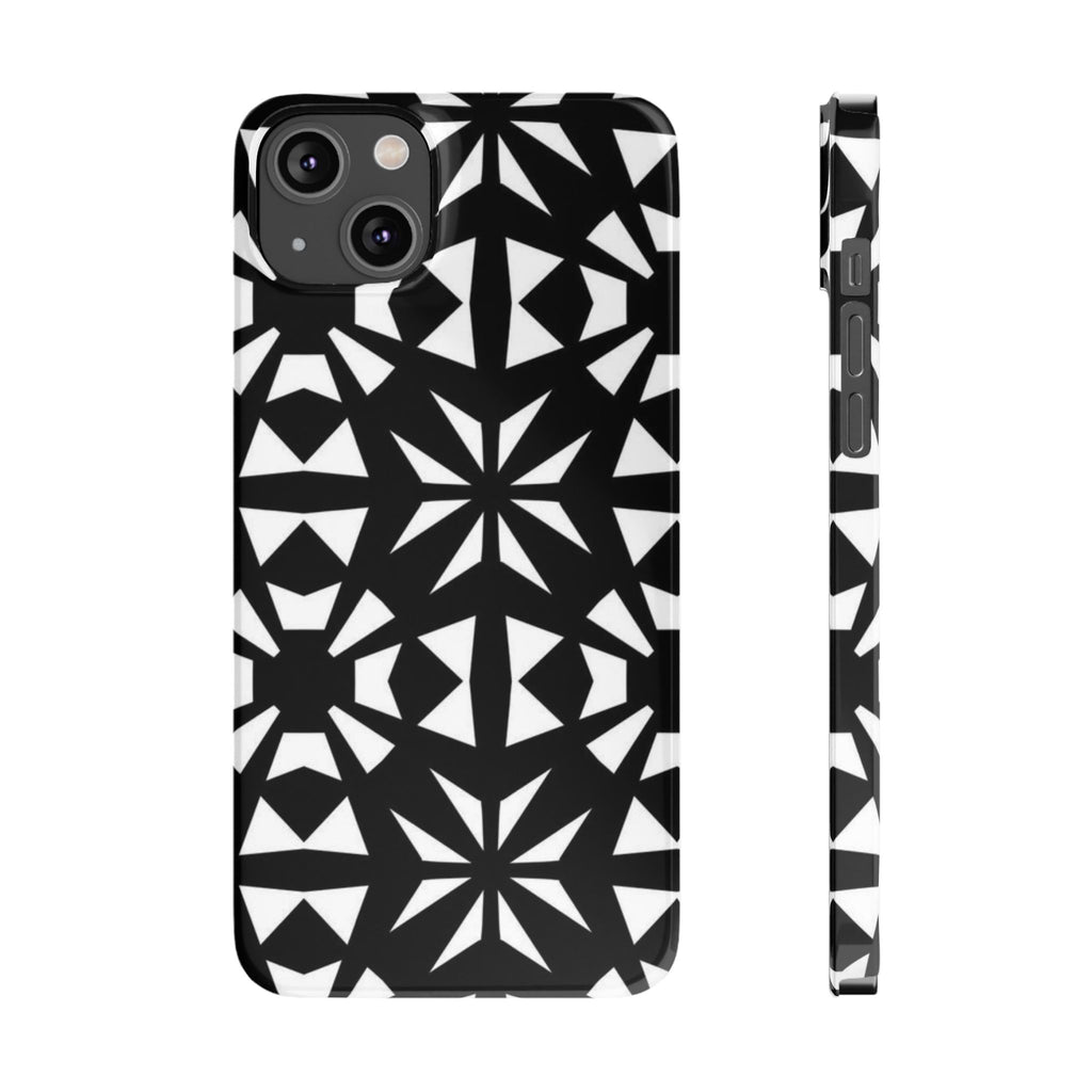 Black & White Geometric Case — Kaleidoscope Star Pattern