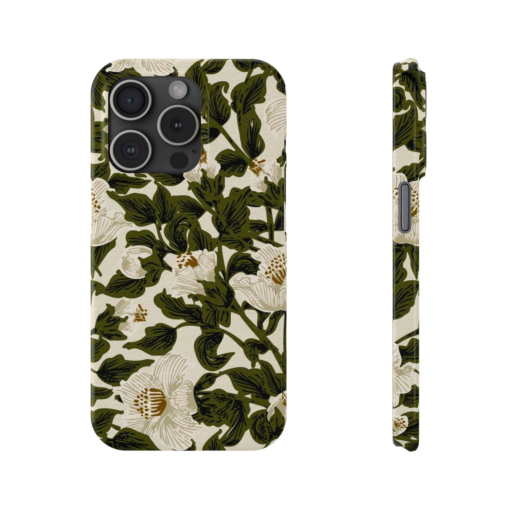 Vintage White Floral - Phone Case