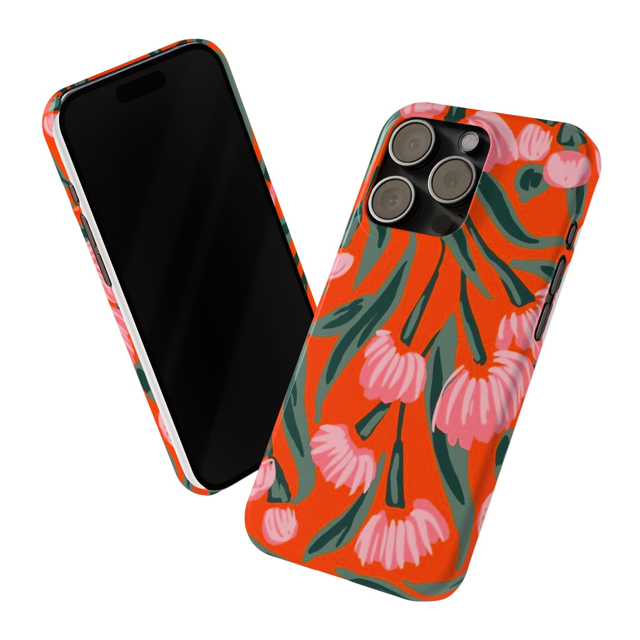 Pink Petal on Orange Background