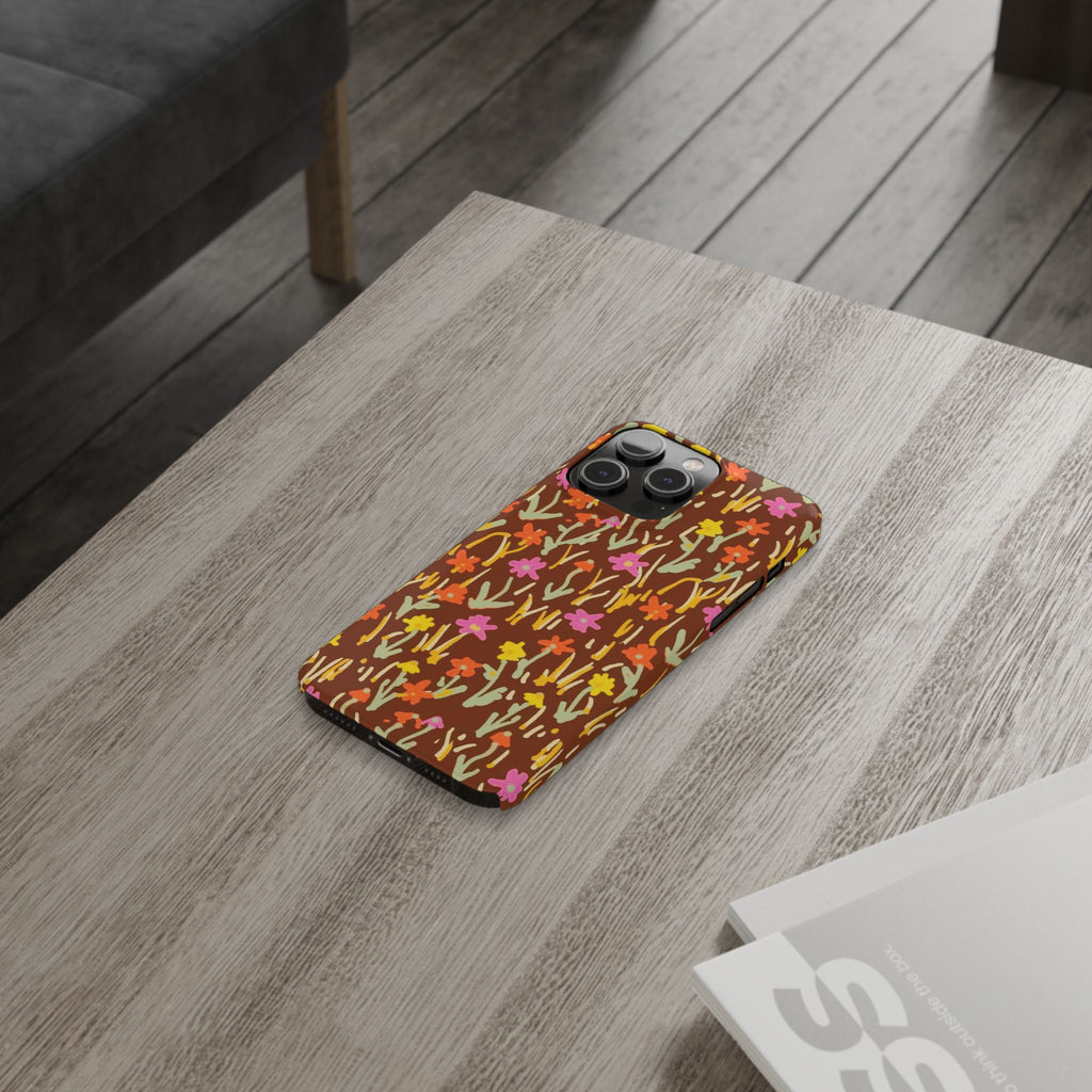 Brown Retro Floral Cover