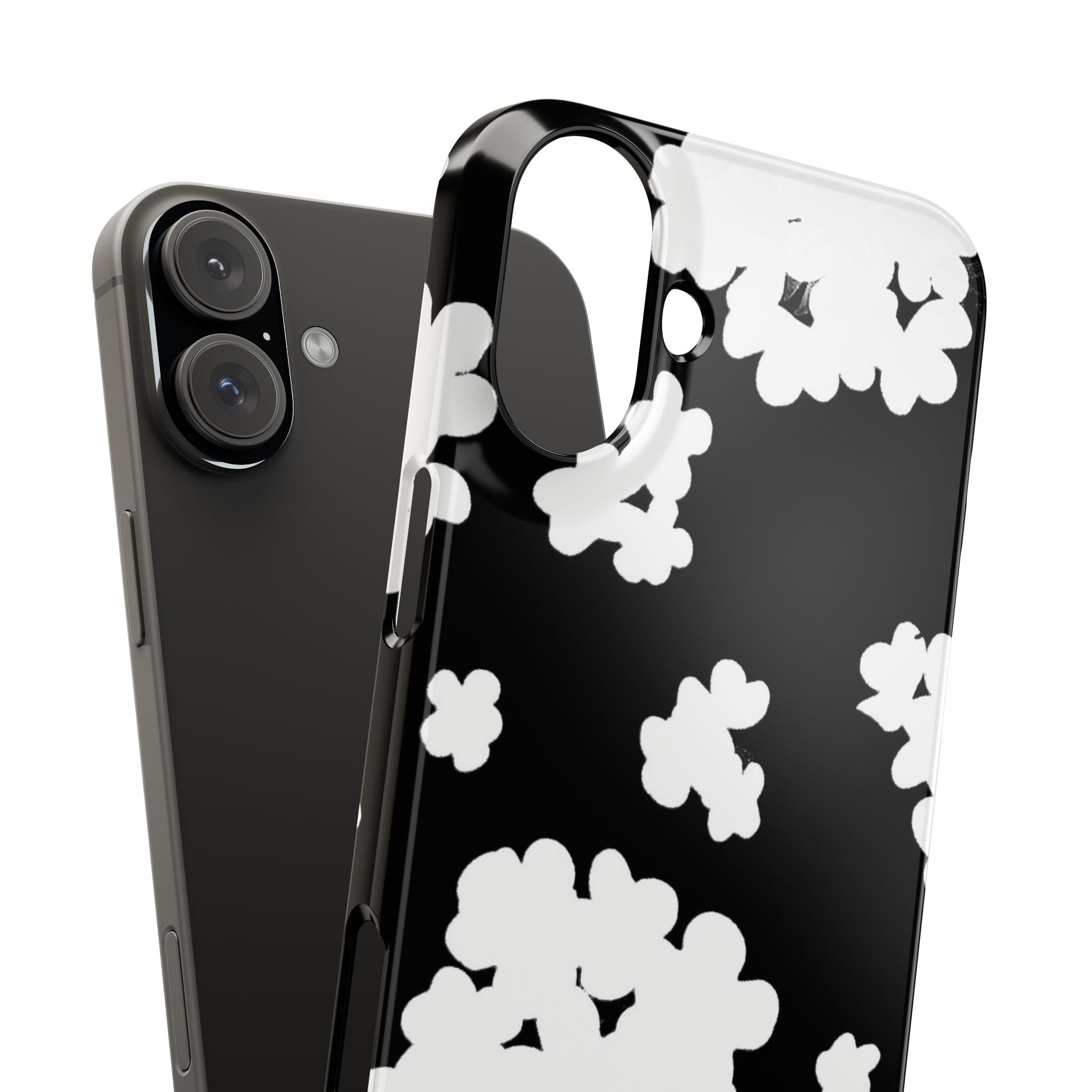 Black & White Abstract Flower Pattern Case