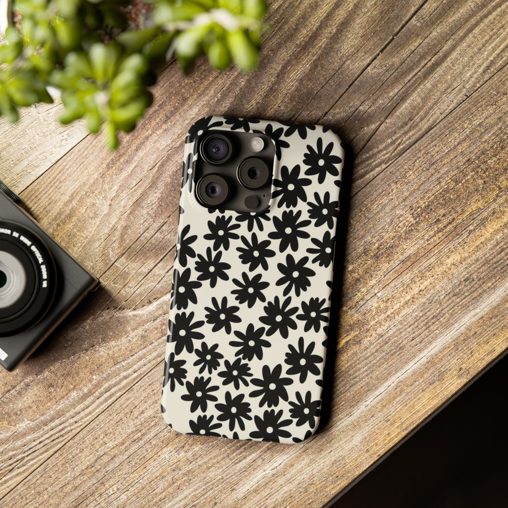 Black Daisy Phone Case
