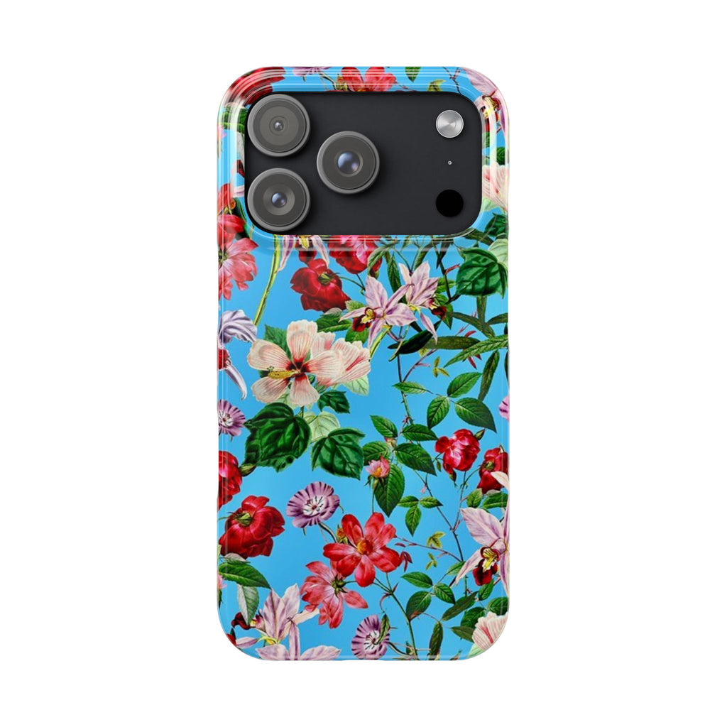 Vintage Floral Pattern on Sky Blue Case