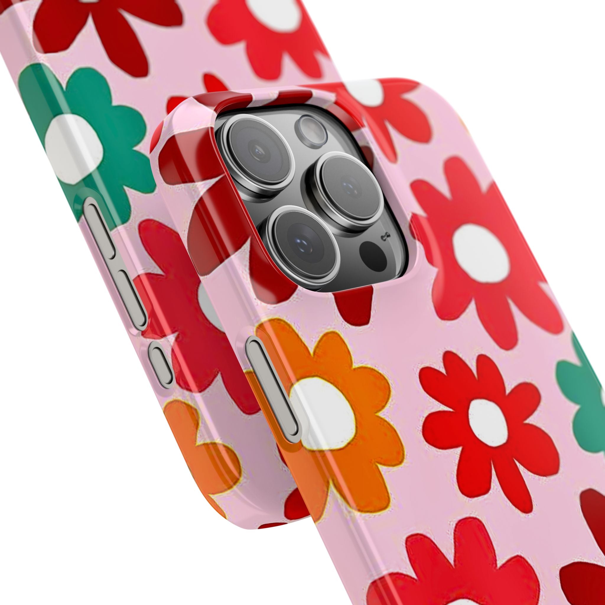 Retro Floral Case — Pink Daisy Pattern