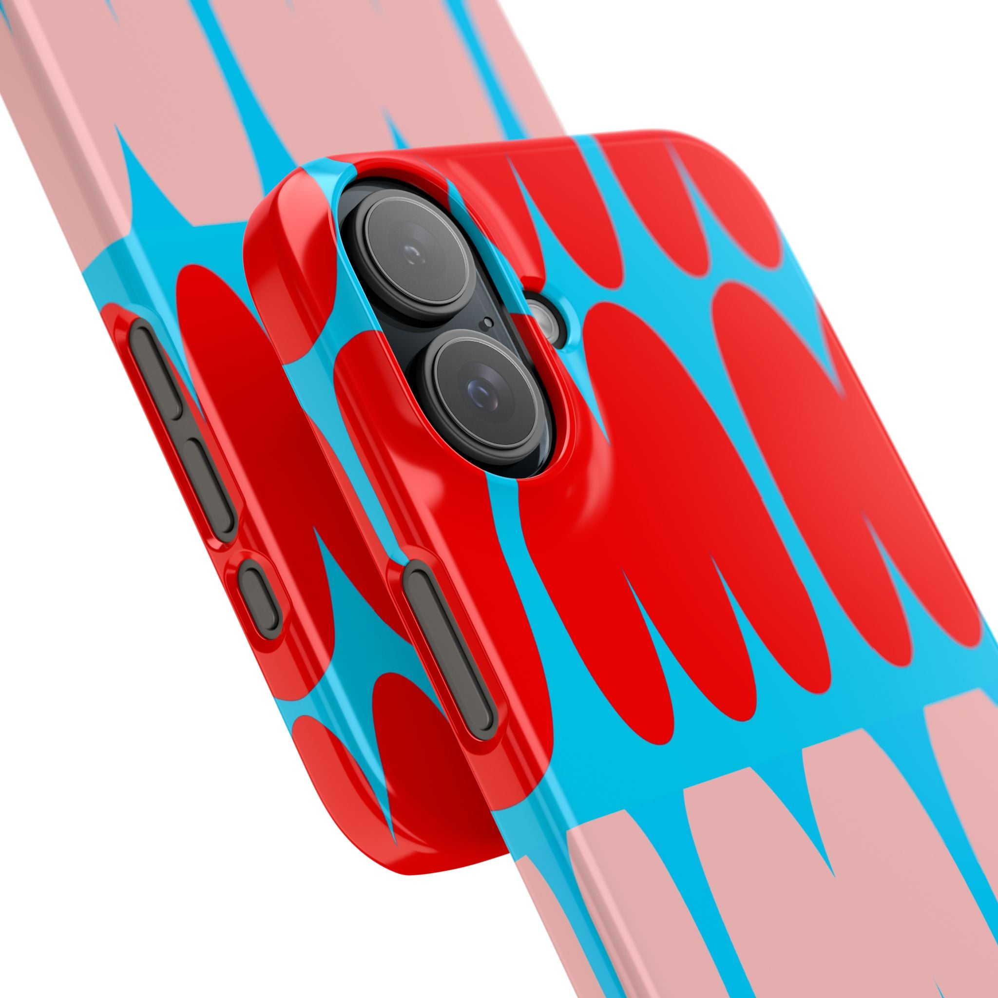 Yum Red & Pink on a Blue Case