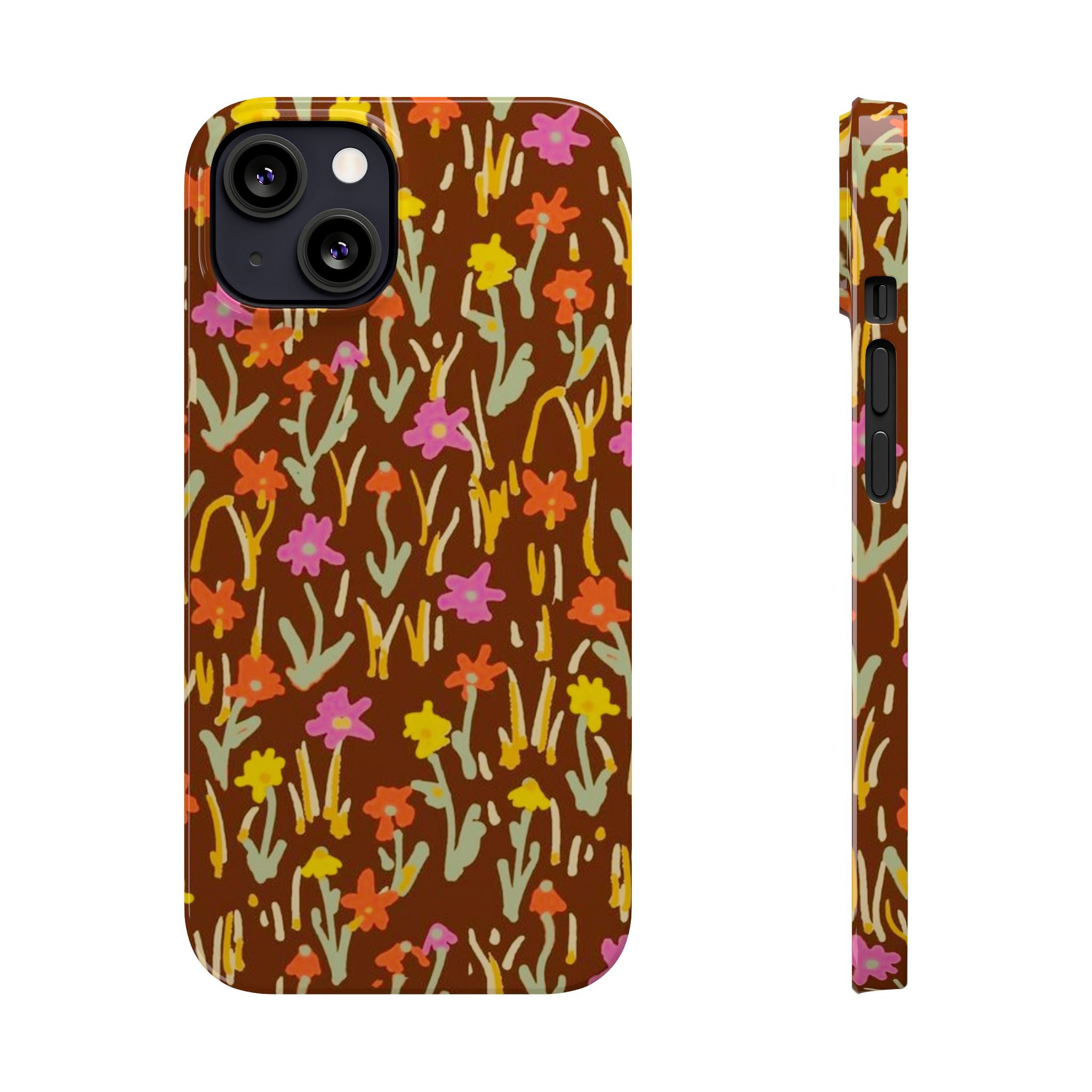 Brown Retro Floral Cover