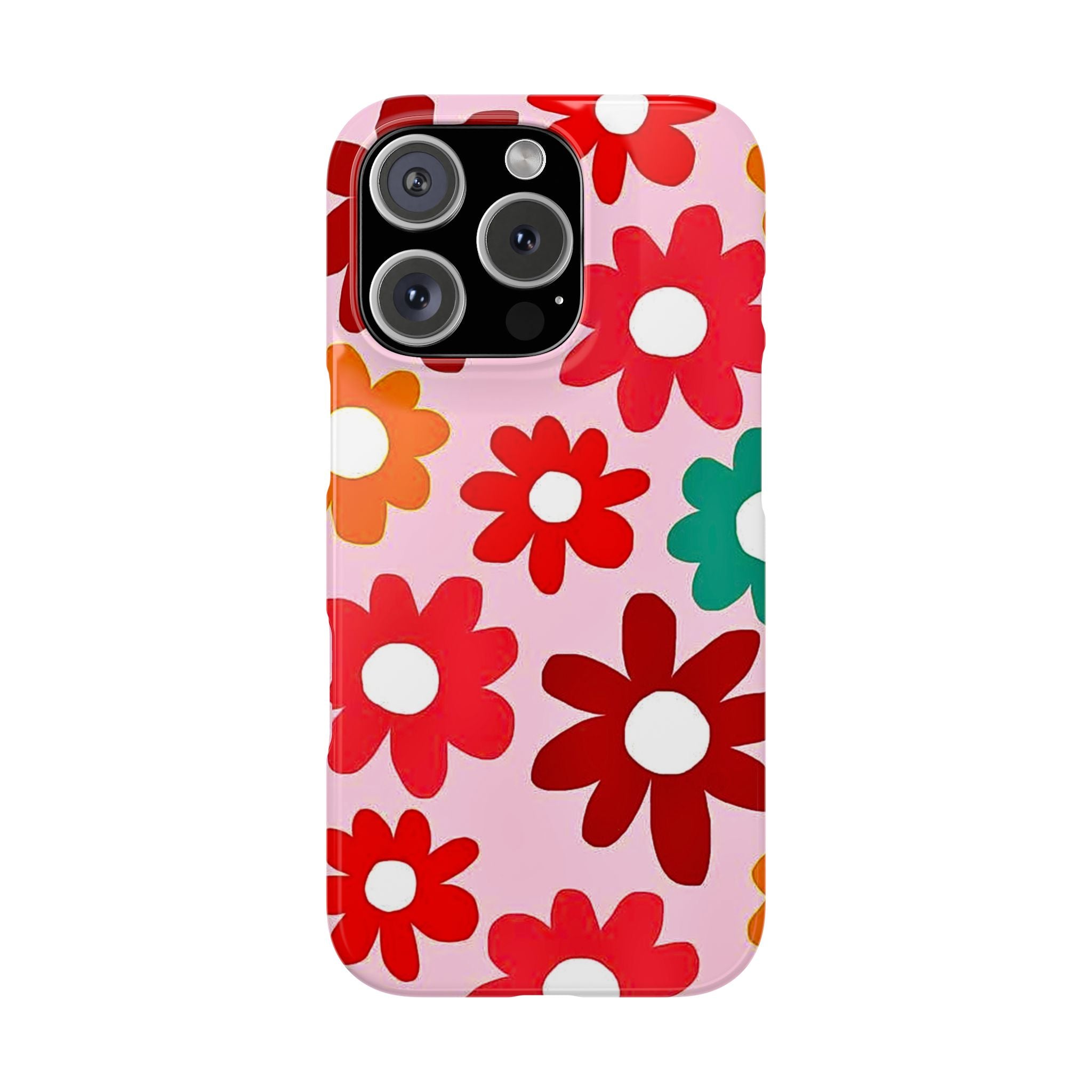 Retro Floral Case — Pink Daisy Pattern