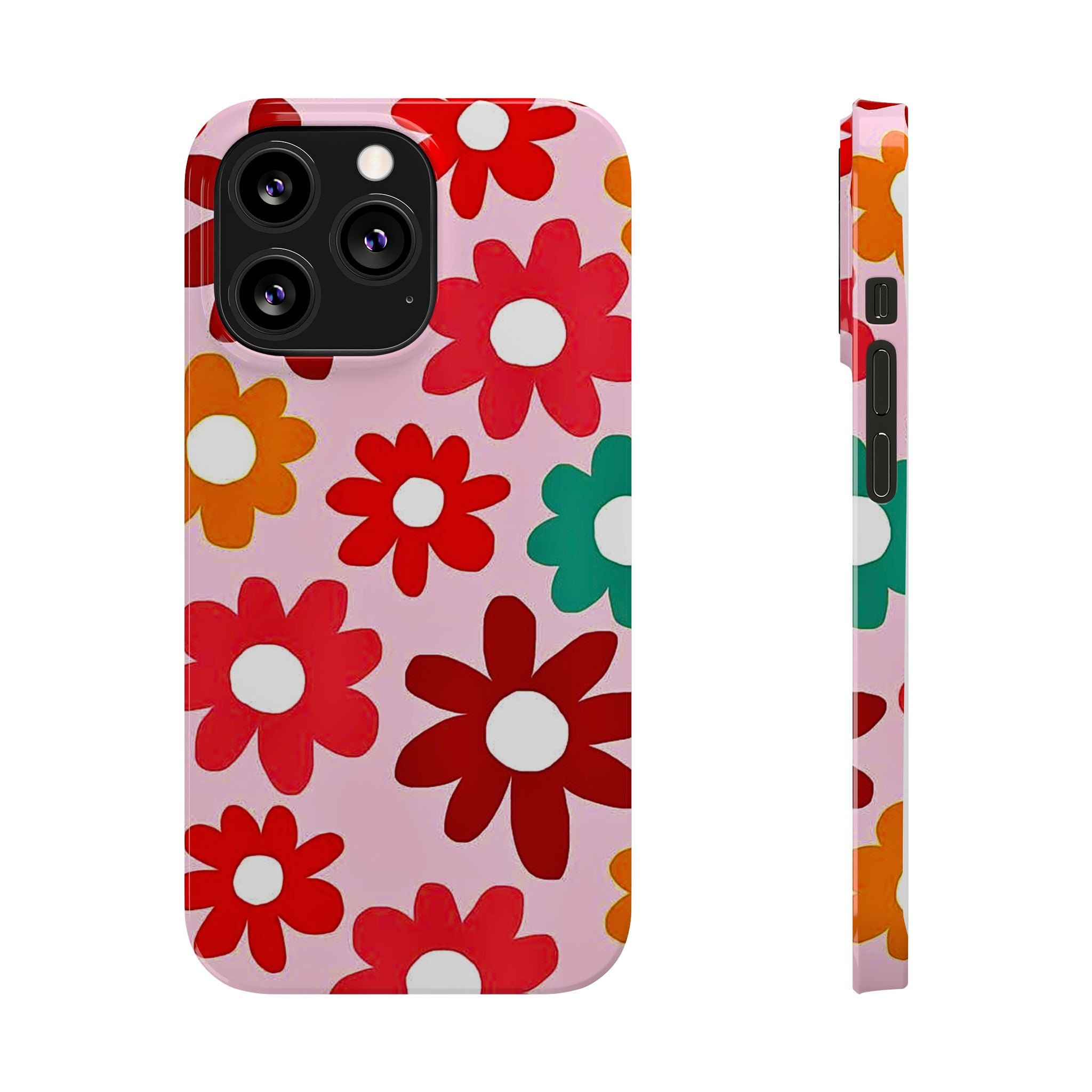 Retro Floral Case — Pink Daisy Pattern