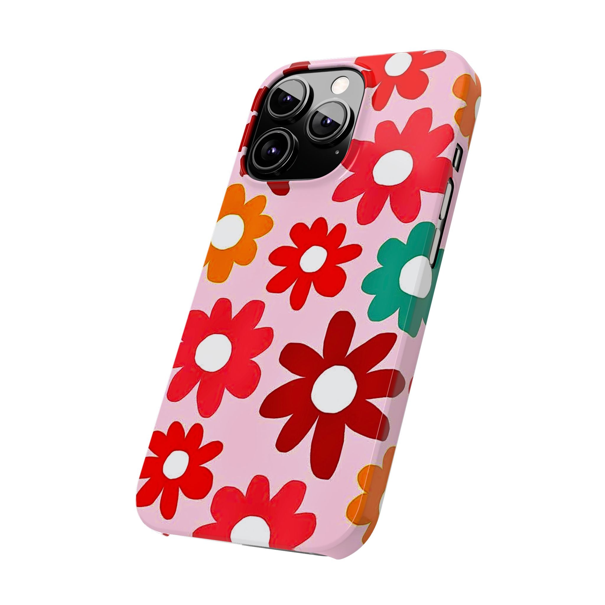 Retro Floral Case — Pink Daisy Pattern