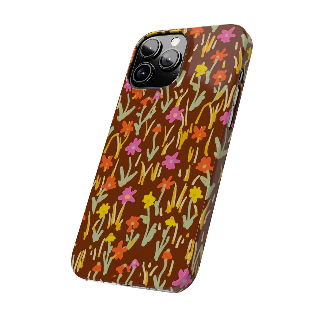 Brown Retro Floral Cover