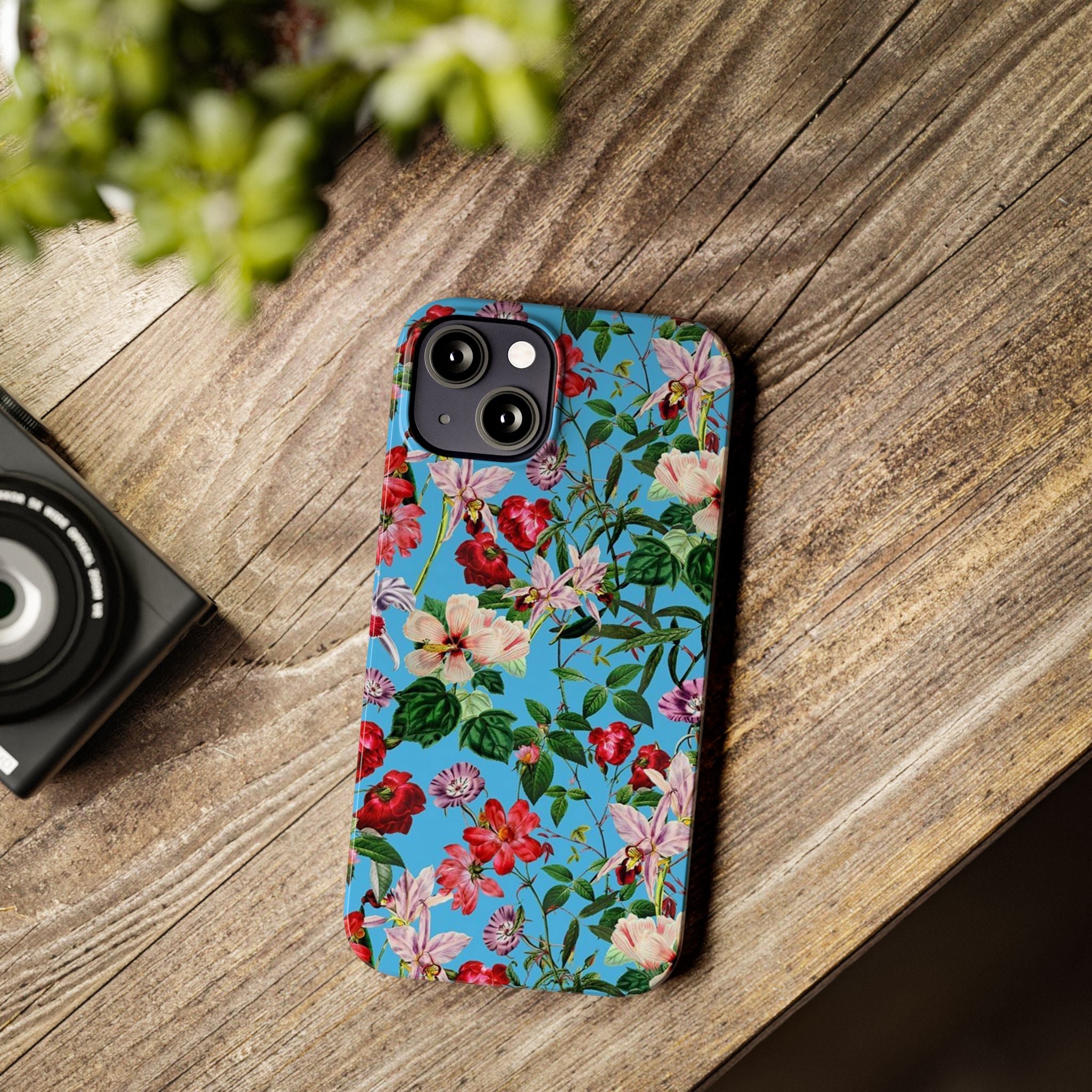 Vintage Floral Pattern on Sky Blue Case