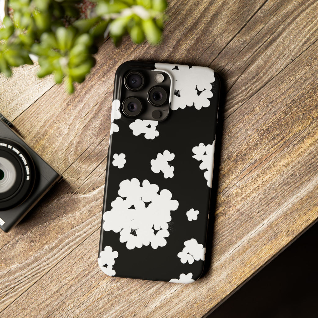 Black & White Abstract Flower Pattern Case
