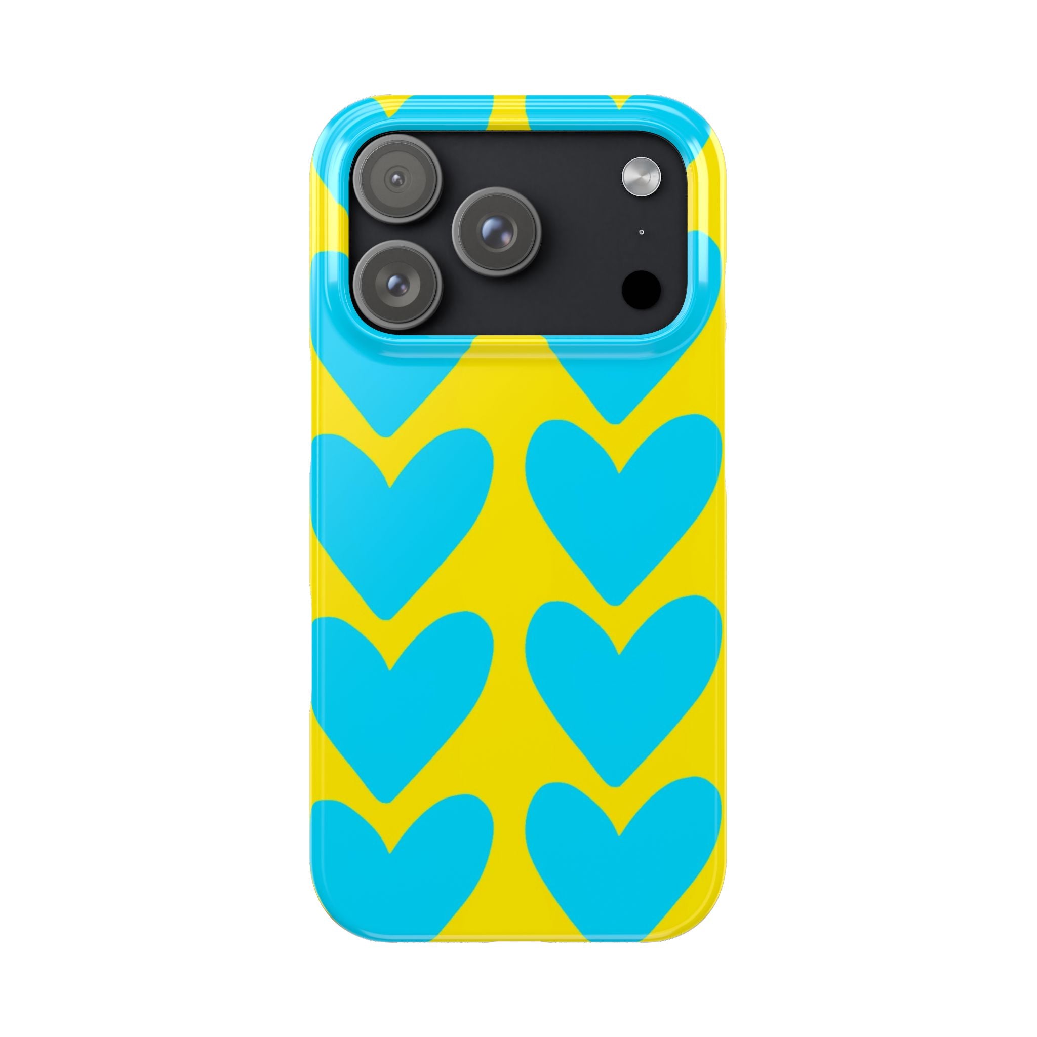 Blue Heart on Yellow Case