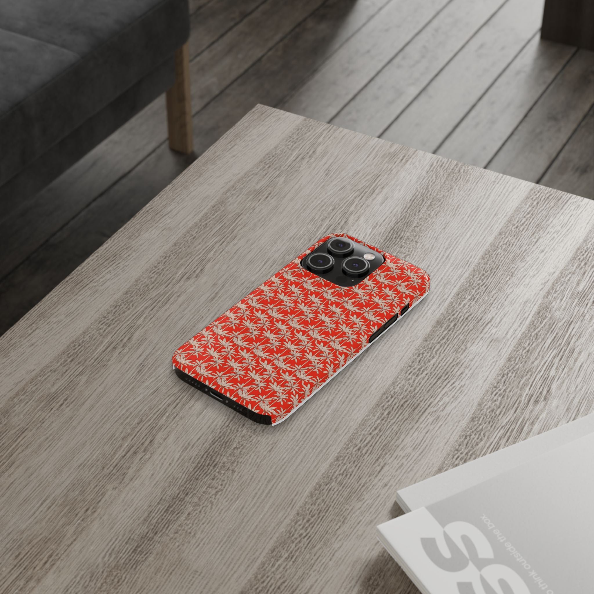 Red Tropical Palm Pattern Case