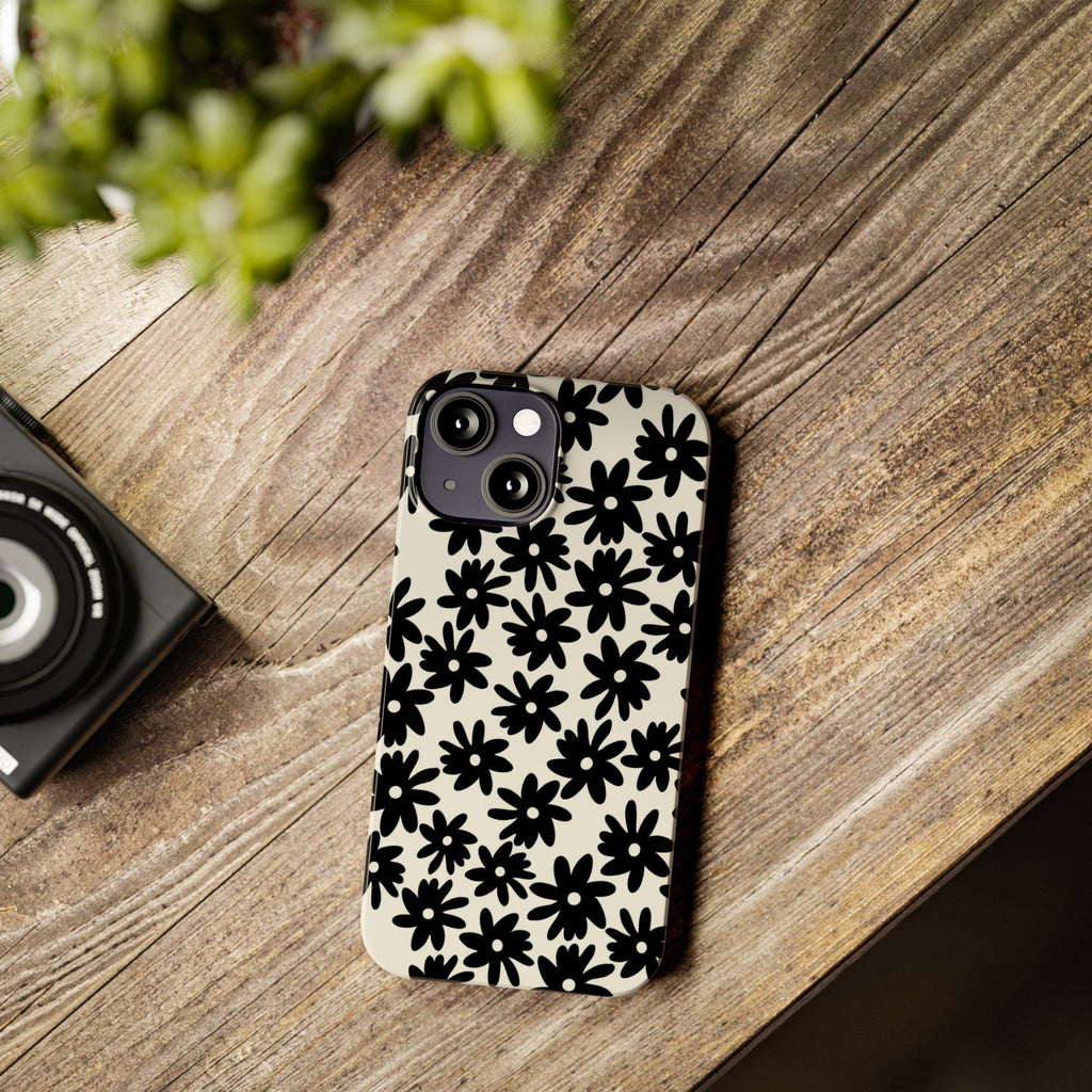 Black Daisy Phone Case