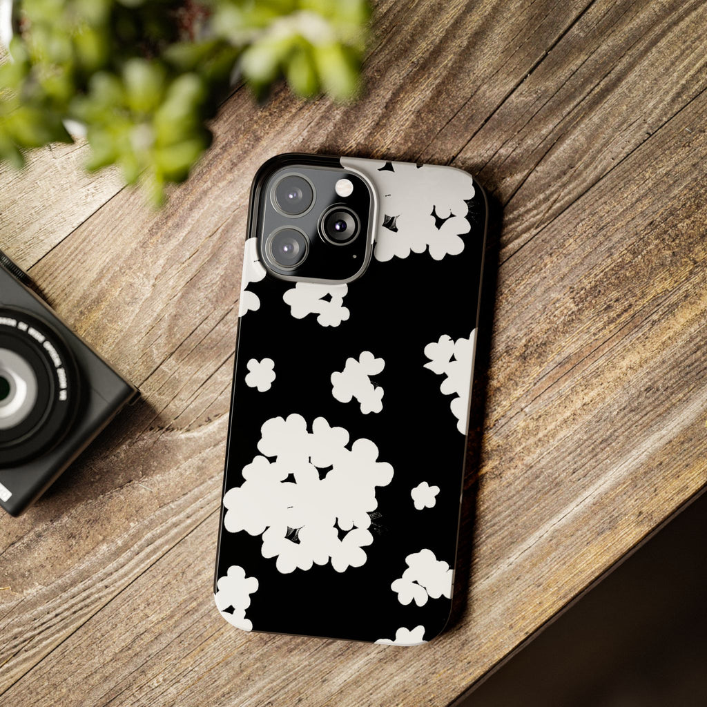 Black & White Abstract Flower Pattern Case