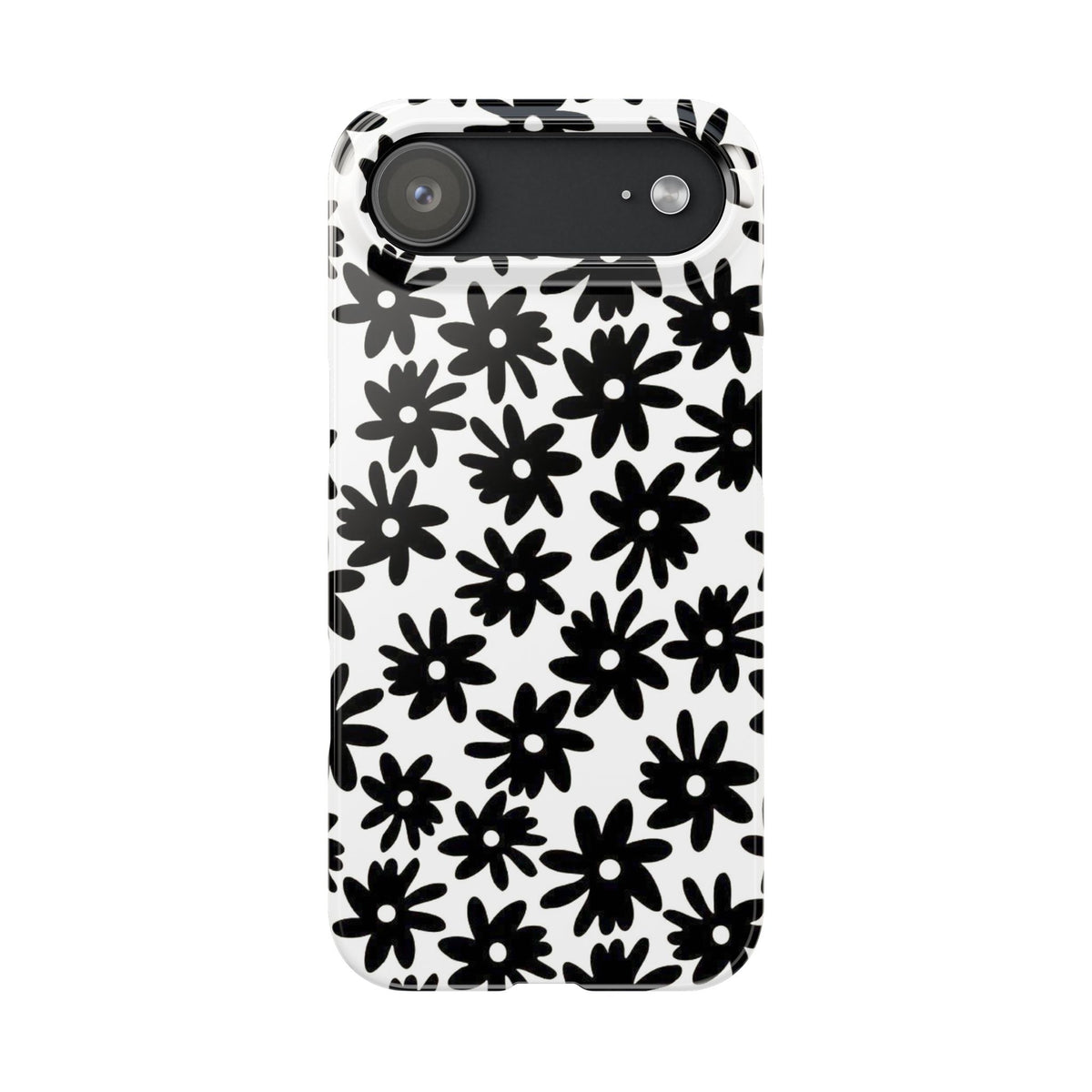 Black Daisy on White Case