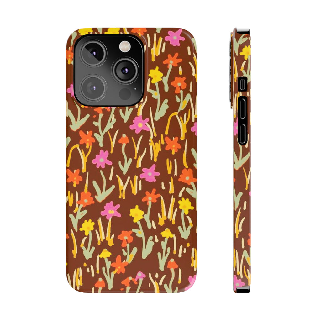 Brown Retro Floral Cover