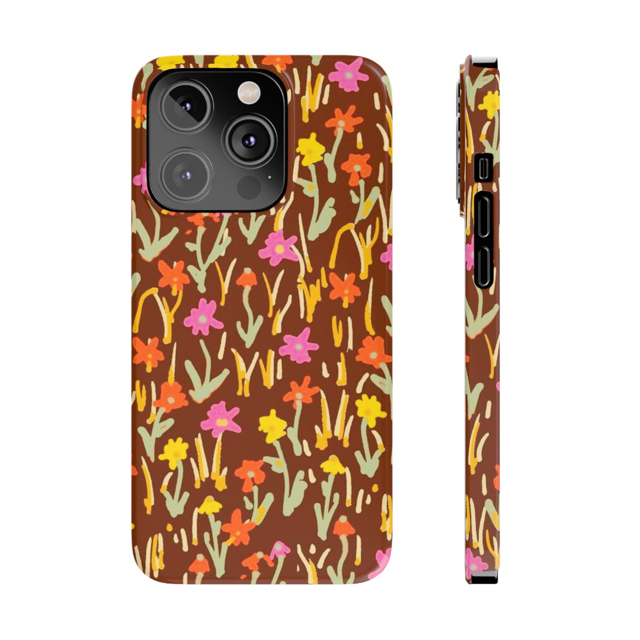 Brown Retro Floral Cover