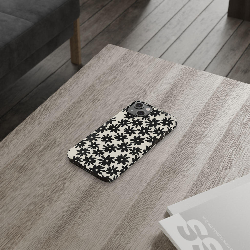 Black Daisy Phone Case