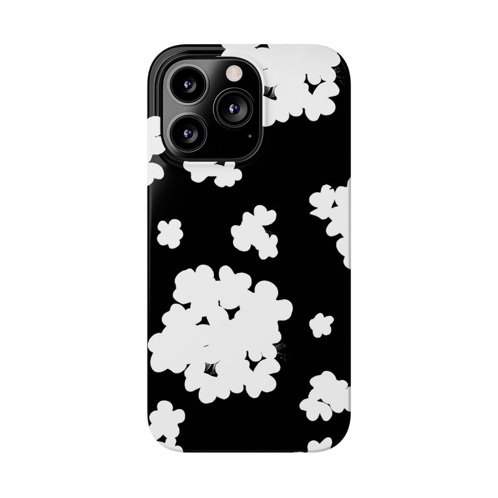 Black & White Abstract Flower Pattern Case