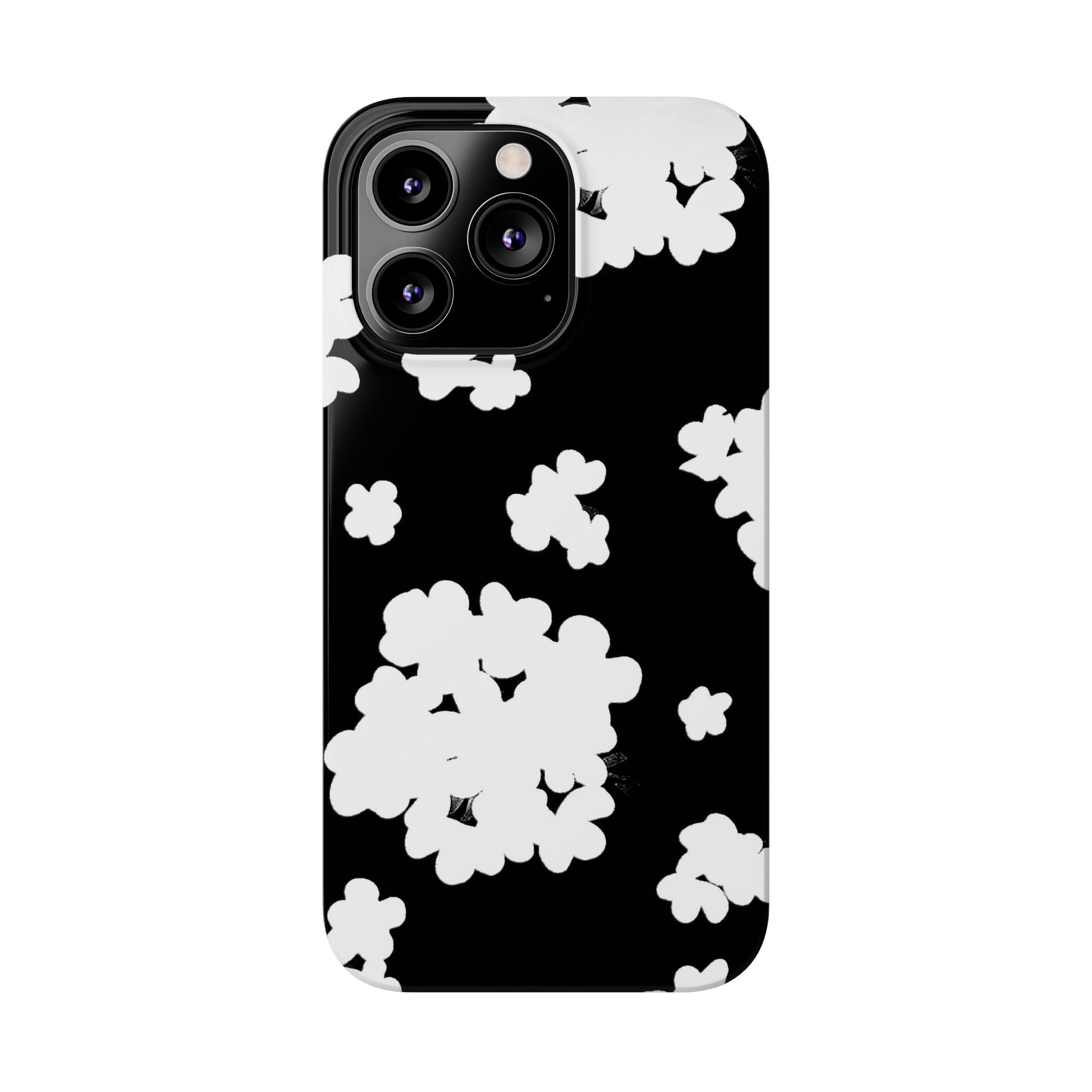 Black & White Abstract Flower Pattern Case
