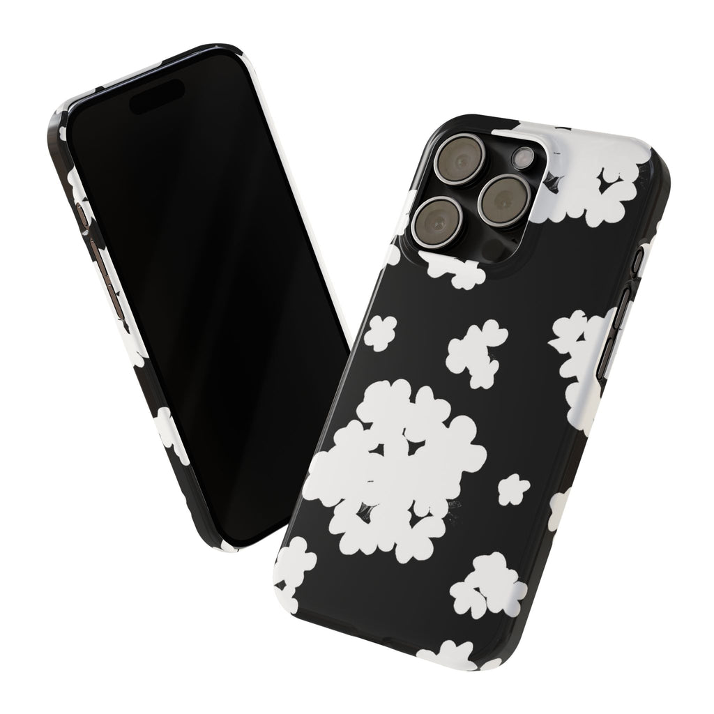 Black & White Abstract Flower Pattern Case