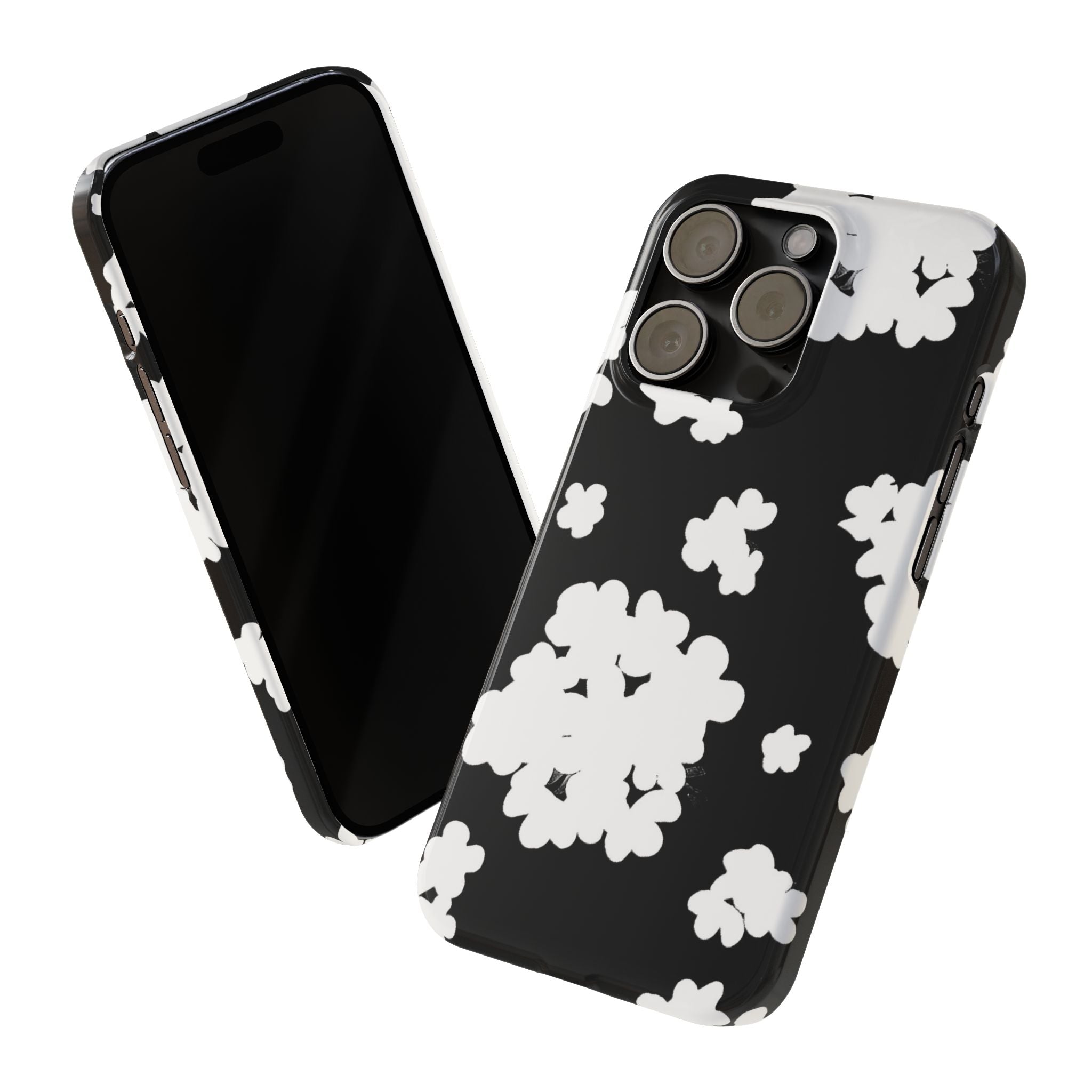Black & White Abstract Flower Pattern Case