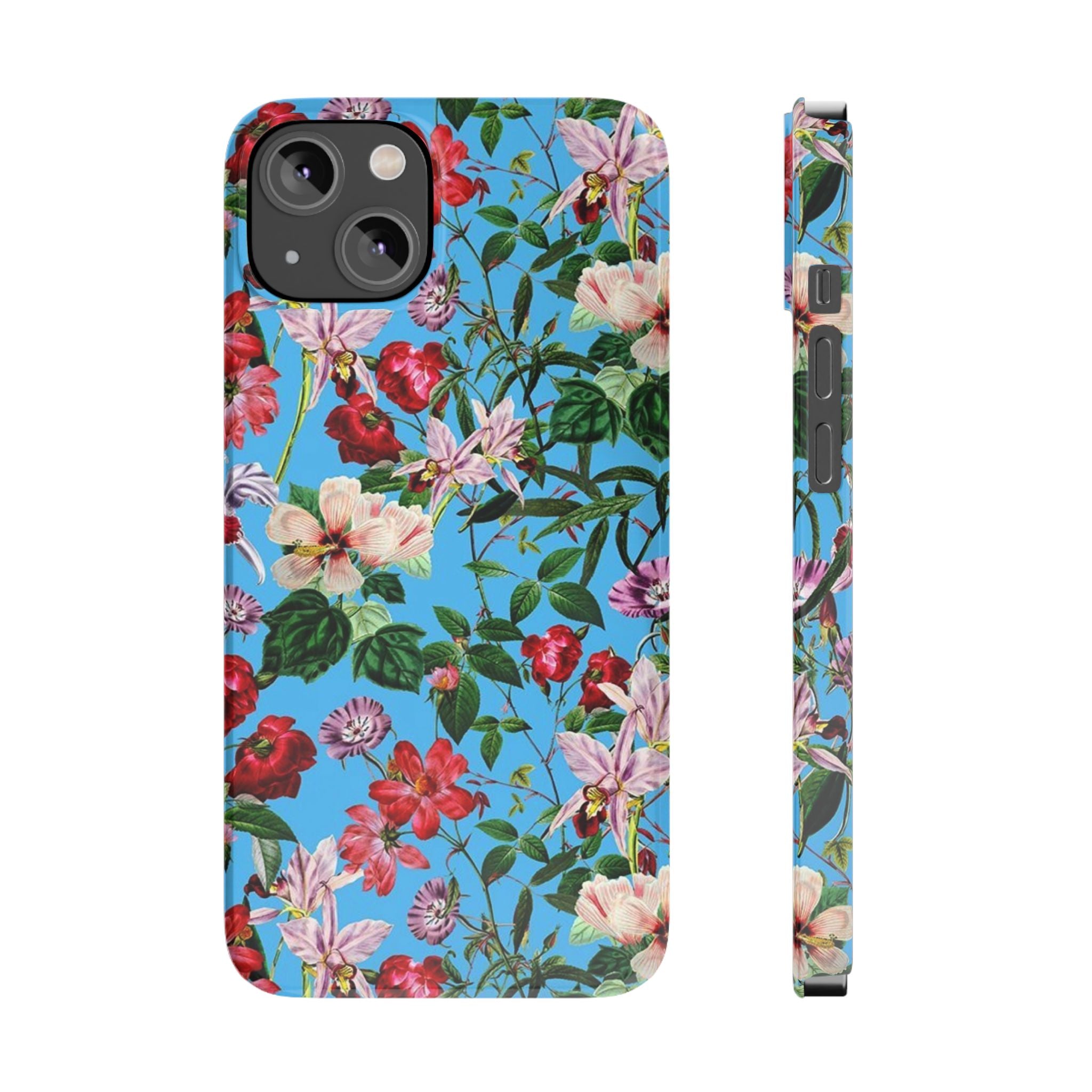Vintage Floral Pattern on Sky Blue Case