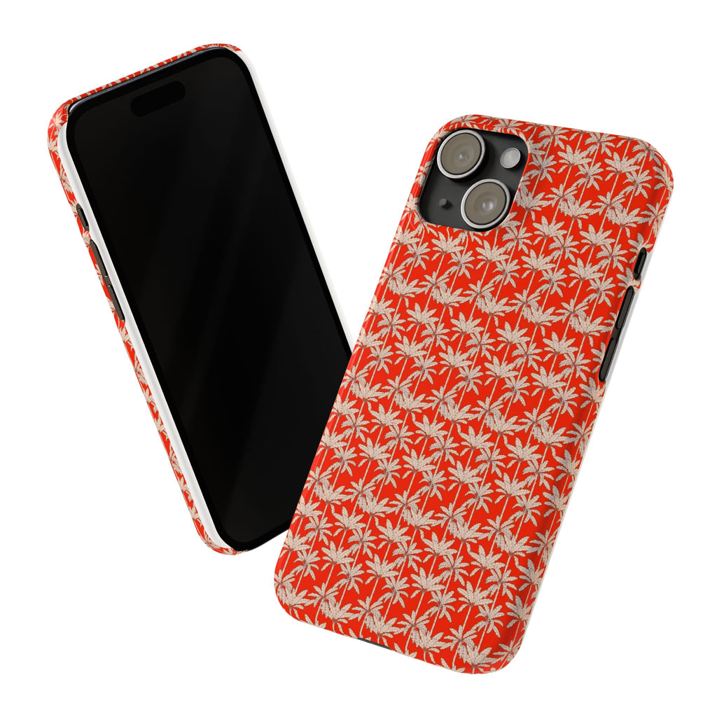 Red Tropical Palm Pattern Case