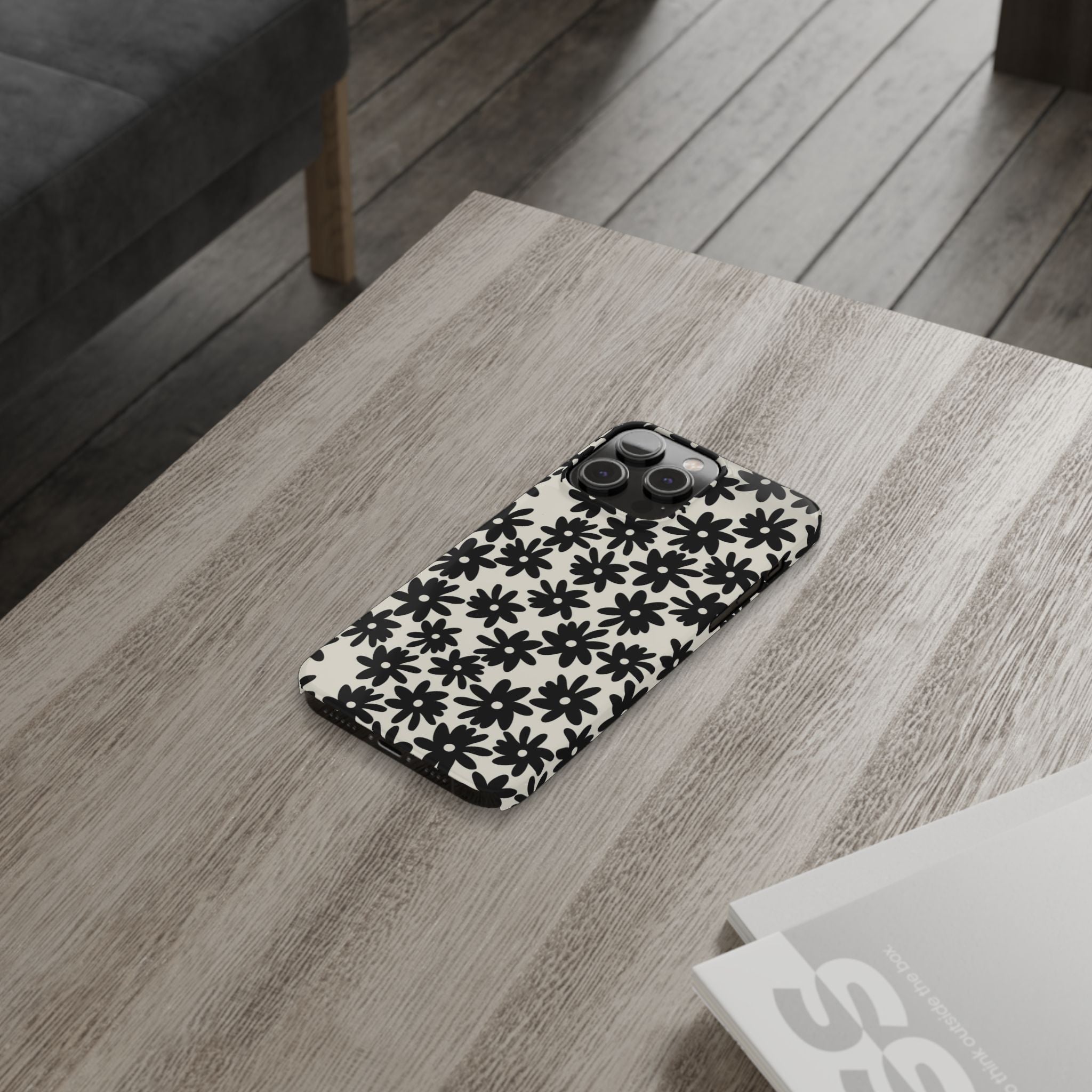 Black Daisy Phone Case