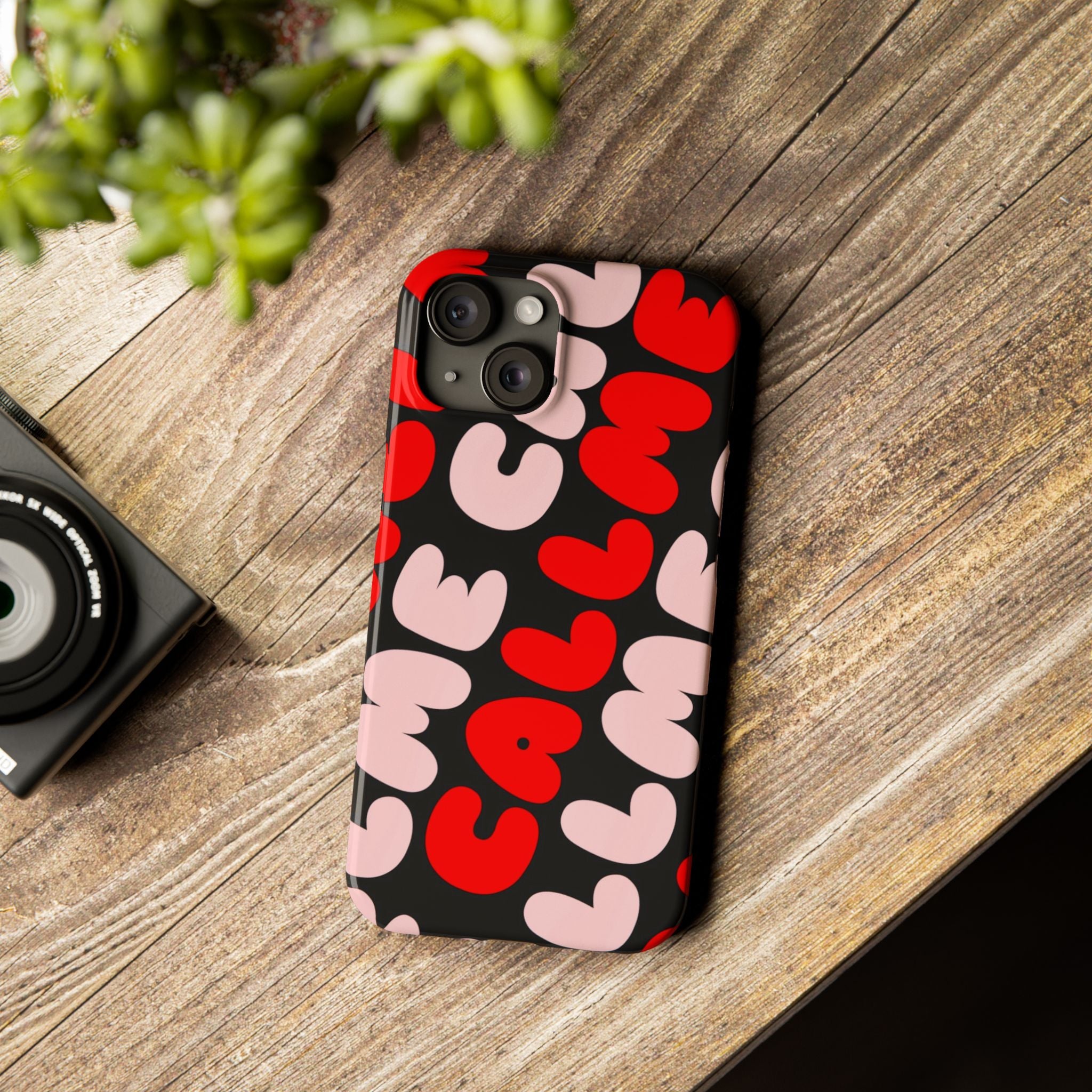 Call Me Pink and Red Phone Case