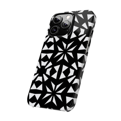 Black & White Geometric Case — Kaleidoscope Star Pattern
