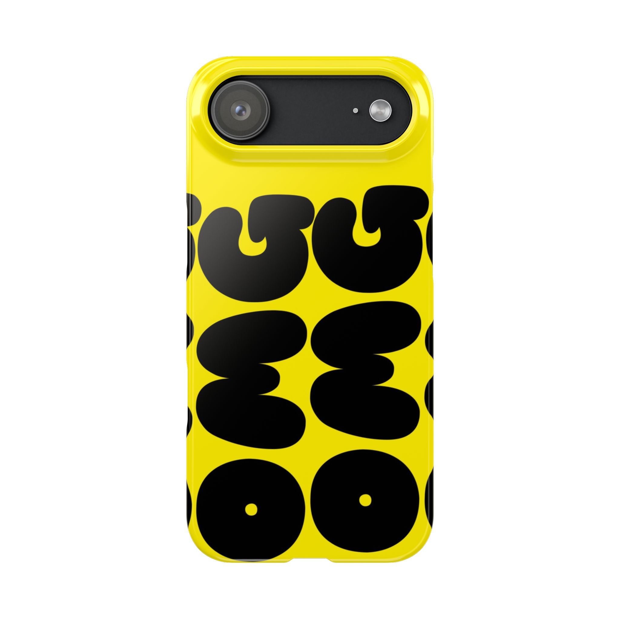 Yellow Retro Bubble Pattern Slim Phone Case